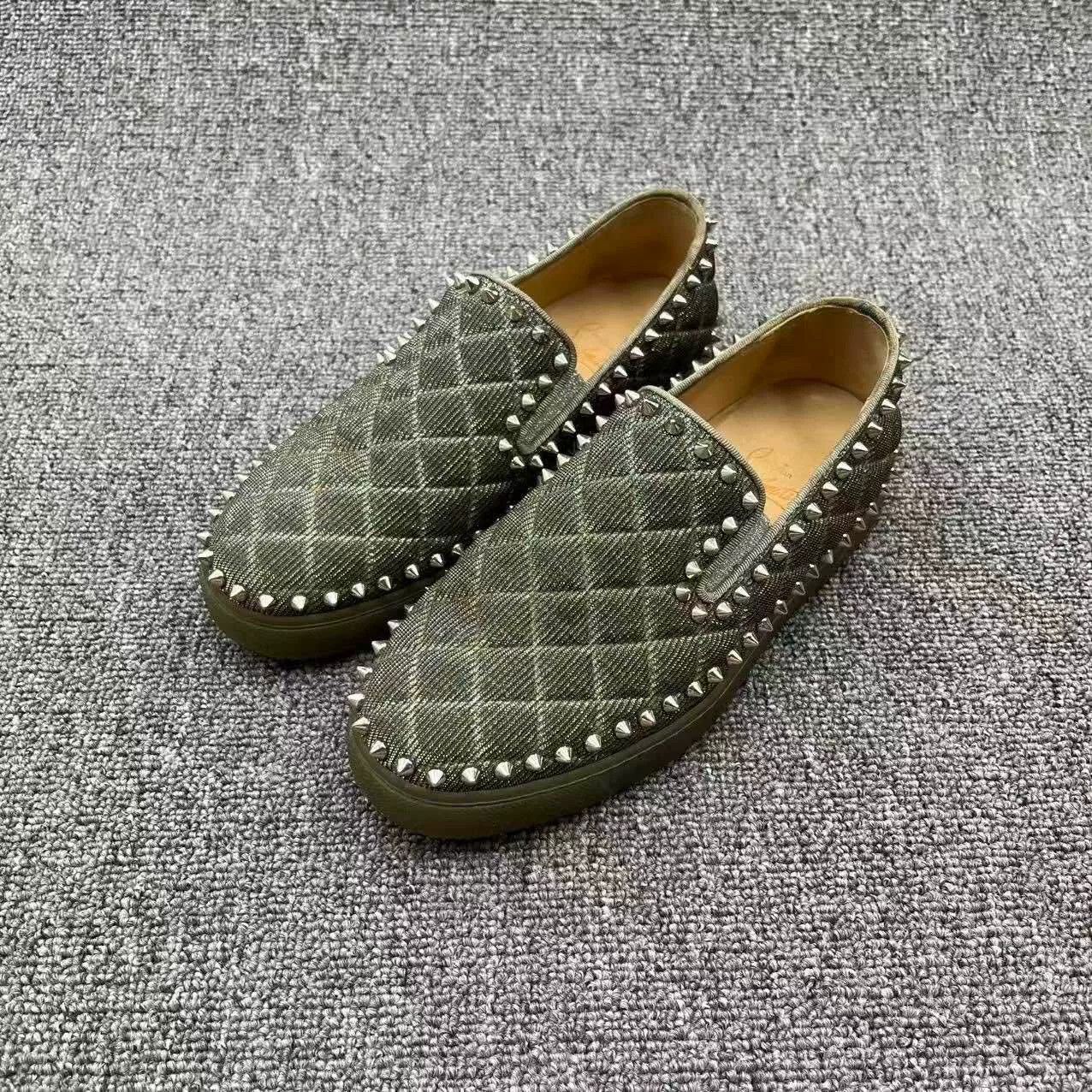 Christian Louboutin Christian Louboutin New Suede Rivet Crystal Sneakers Size US 5.5 / IT 35.5 - 1 Thumbnail
