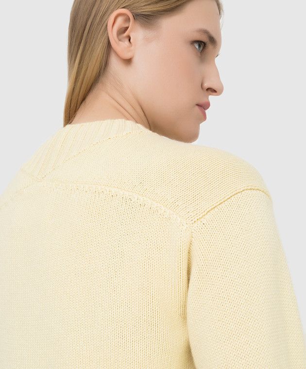Jil Sander o1y1025 Cashmere Blend Sweater in Pastel Yellow Size XS / US 0-2 / IT 36-38 - 5 Thumbnail