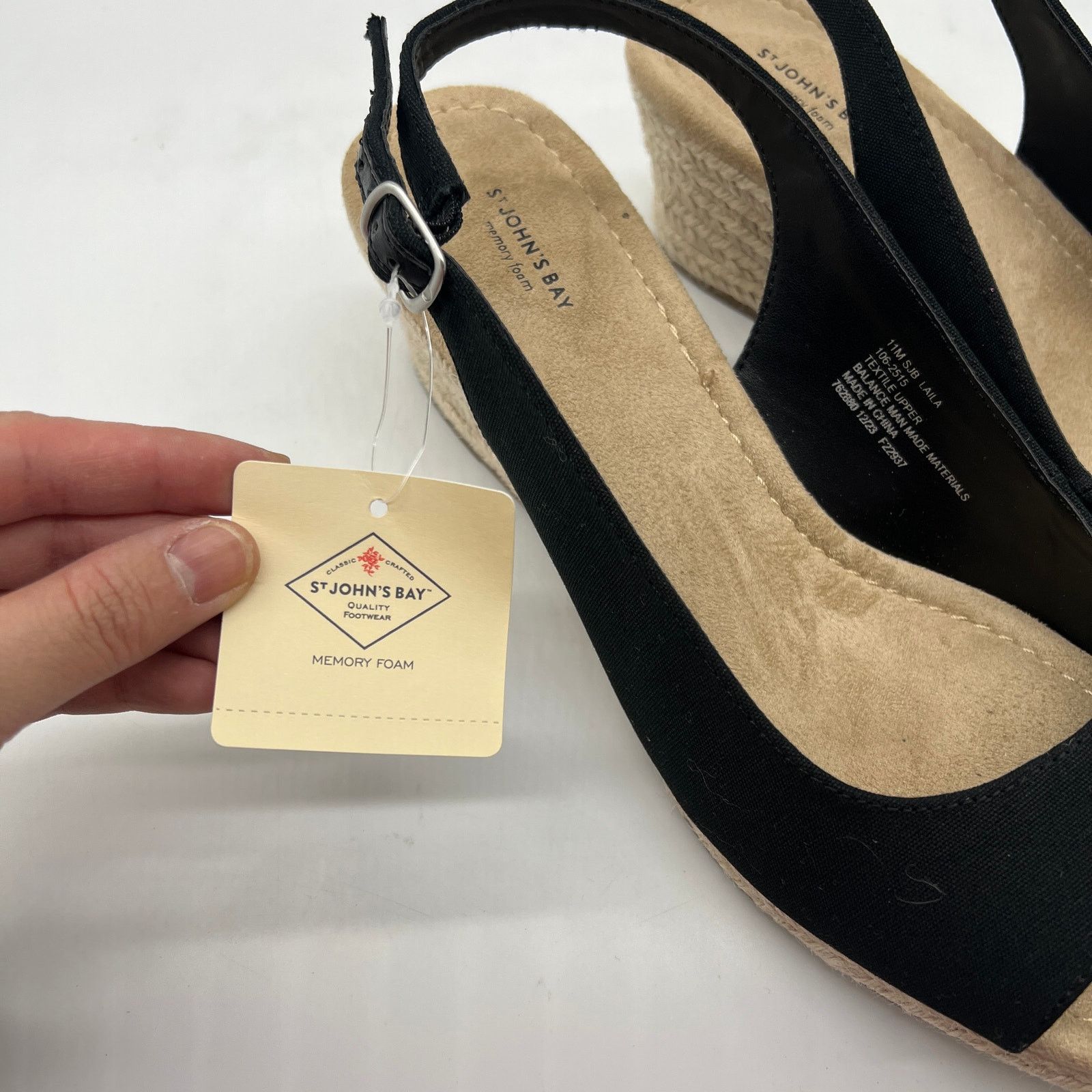 Other St. John's Bay Womens Wedge Sandals Black Color Size 11M Size US 11 / IT 41 - 6 Thumbnail