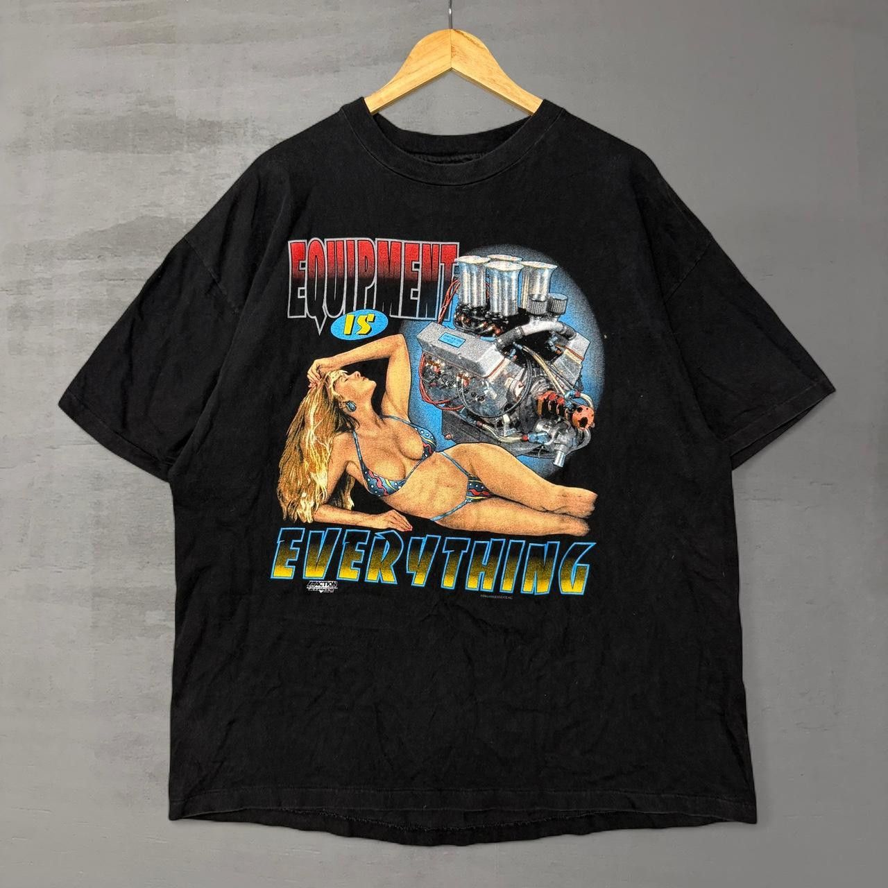 Harley Davidson Equipment Is Everything Sexy Bikini Girl Black Shirt XXL Size US XXL / EU 58 / 5 - 1 Thumbnail