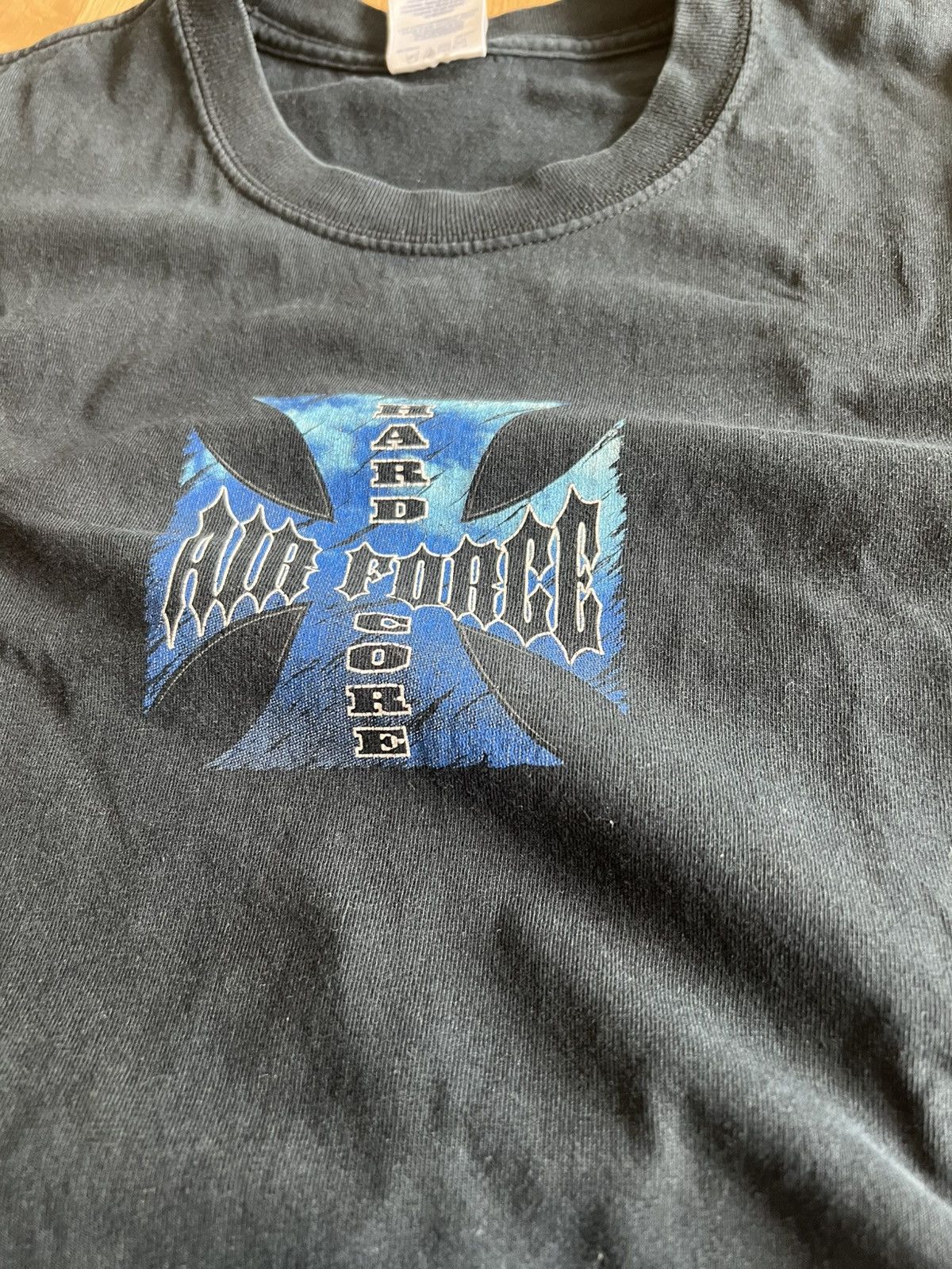 Vintage Black hardcore airforce cut off shirt Size US XL / EU 56 / 4 - 1 Thumbnail