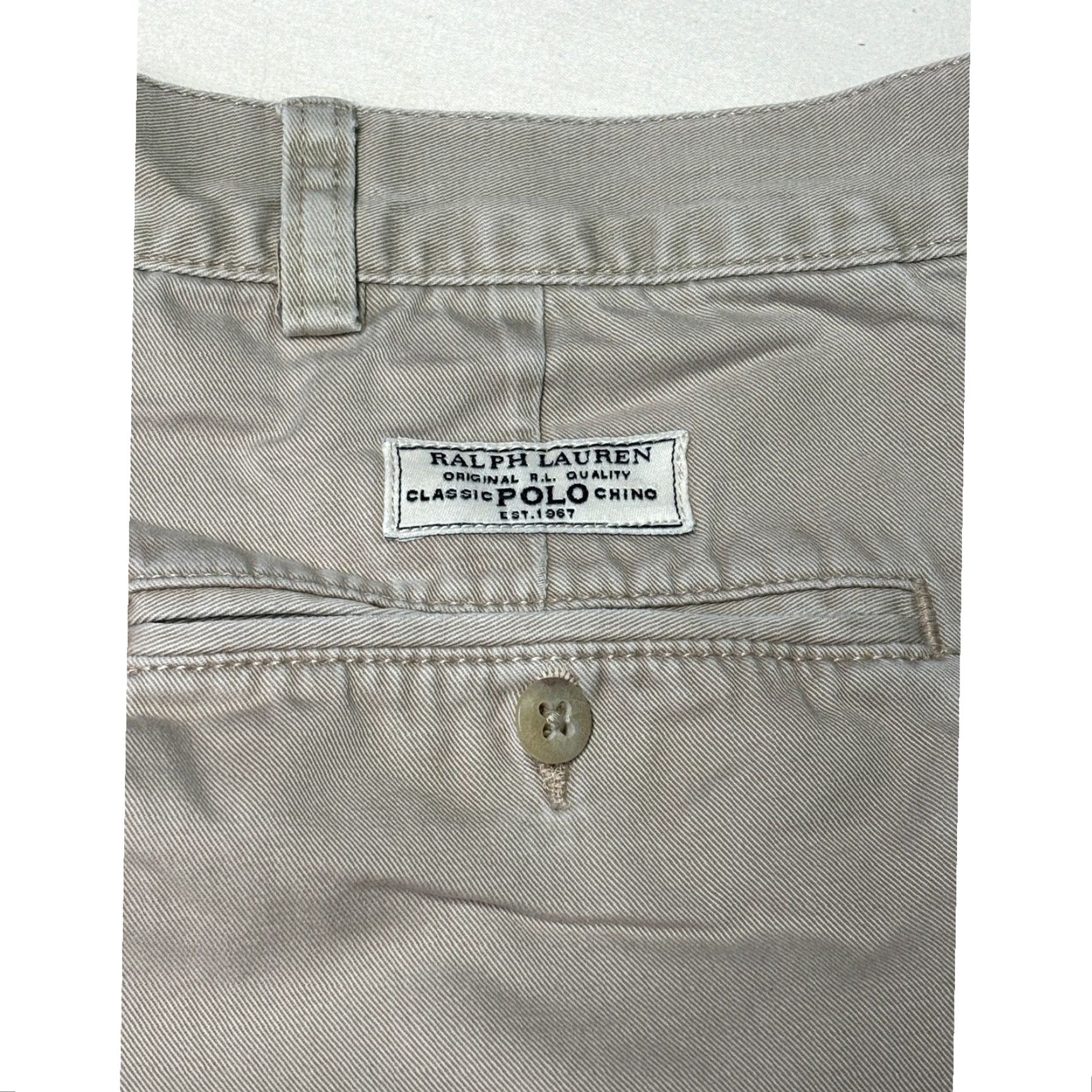 Polo Ralph Lauren Polo Ralph Lauren Andrew Short Mens 42x5.5 Khaki Tan Pleated Cotton Chino Shorts Size US XL / EU 56 / 4 - 7 Thumbnail