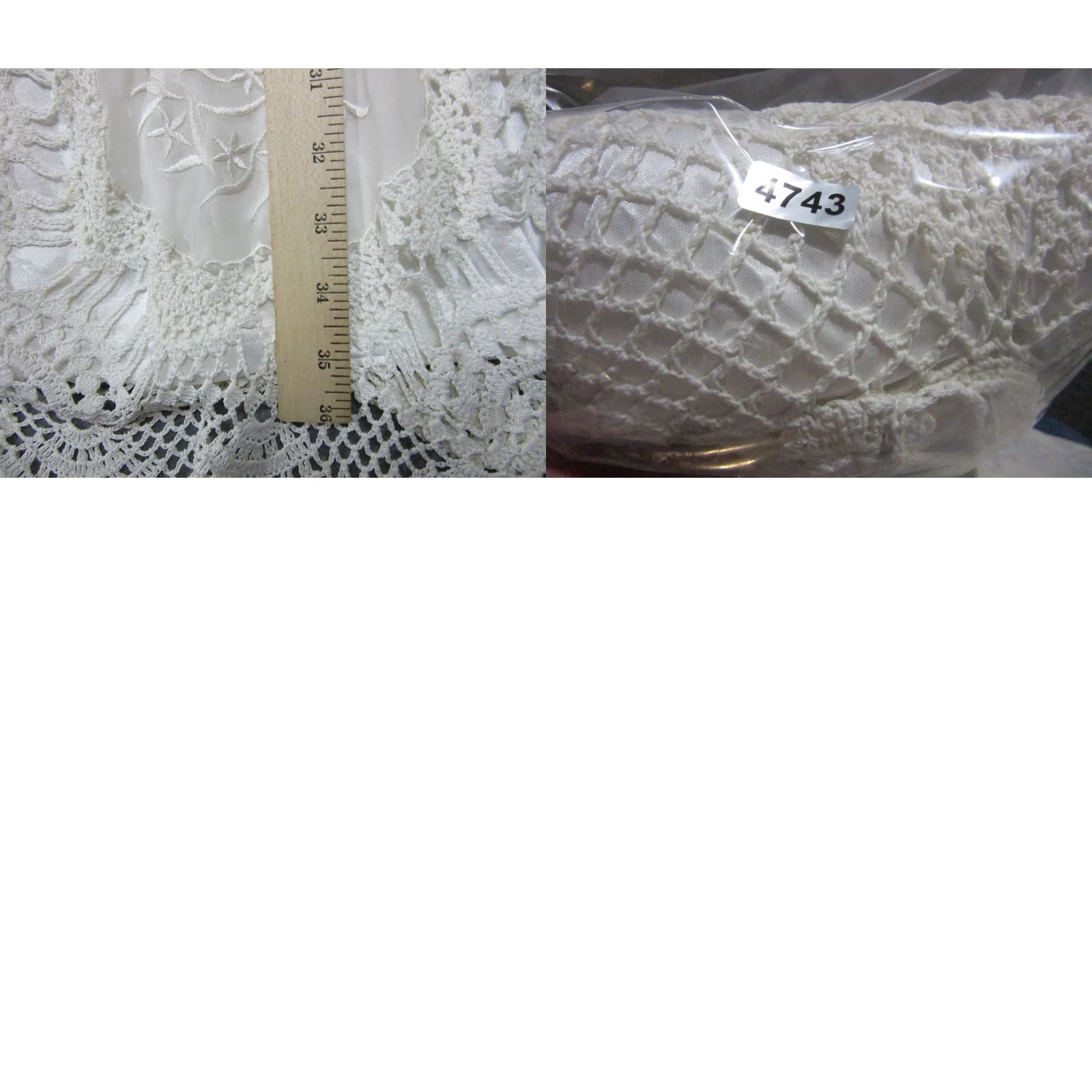 Vintage Cache Dress Womens Medium White Crochet Lace Village Vogue Boutique Sleeveless Midi V-Neck Pullover Party/Cocktail Womens Lined Fit & Flare Size M / US 6-8 / IT 42-44 - 9 Thumbnail
