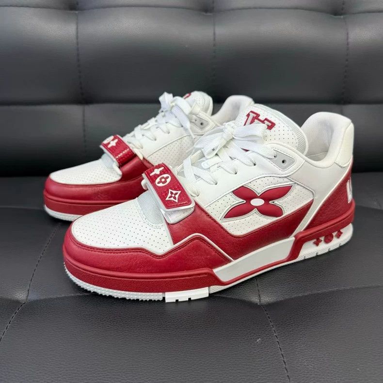 Louis Vuitton Louis Vuitton Trainer White Red Low-Top Sneakers - dmc Size US 8 / EU 41 - 1 Thumbnail