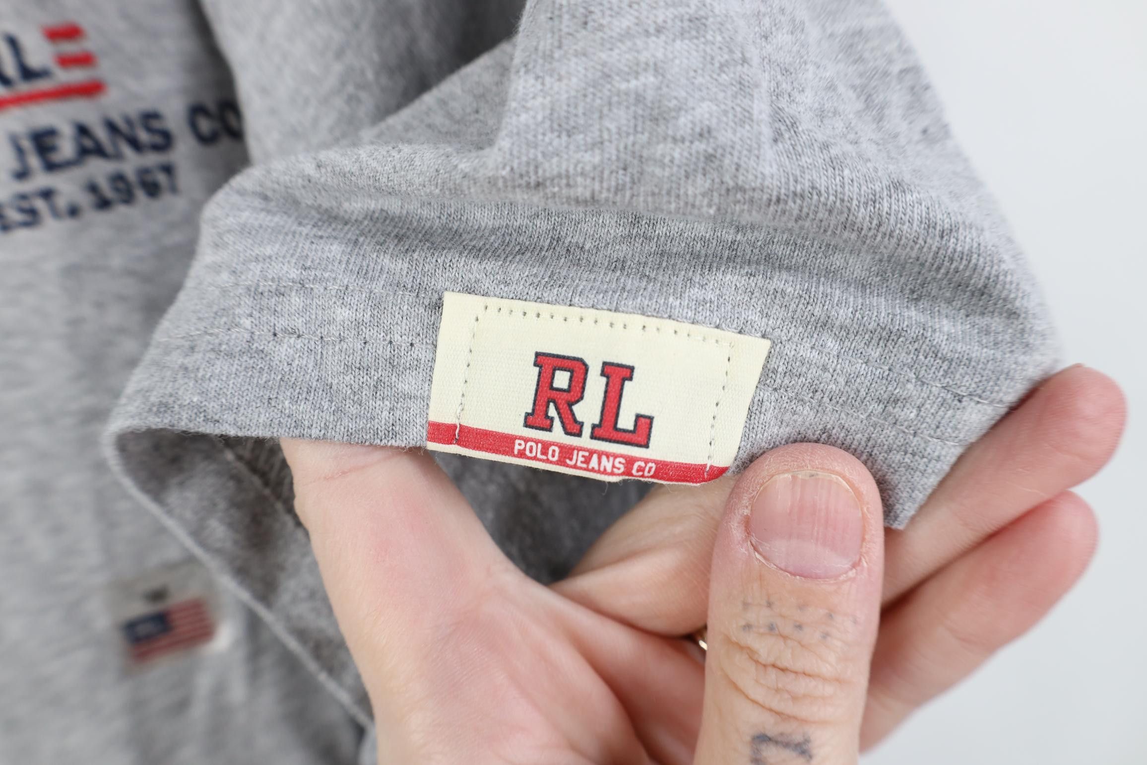 Polo Ralph Lauren Deadstock Vintage 90s Ralph Lauren Flag Jumbo Logo T-Shirt Size US M / EU 48-50 / 2 - 4 Thumbnail