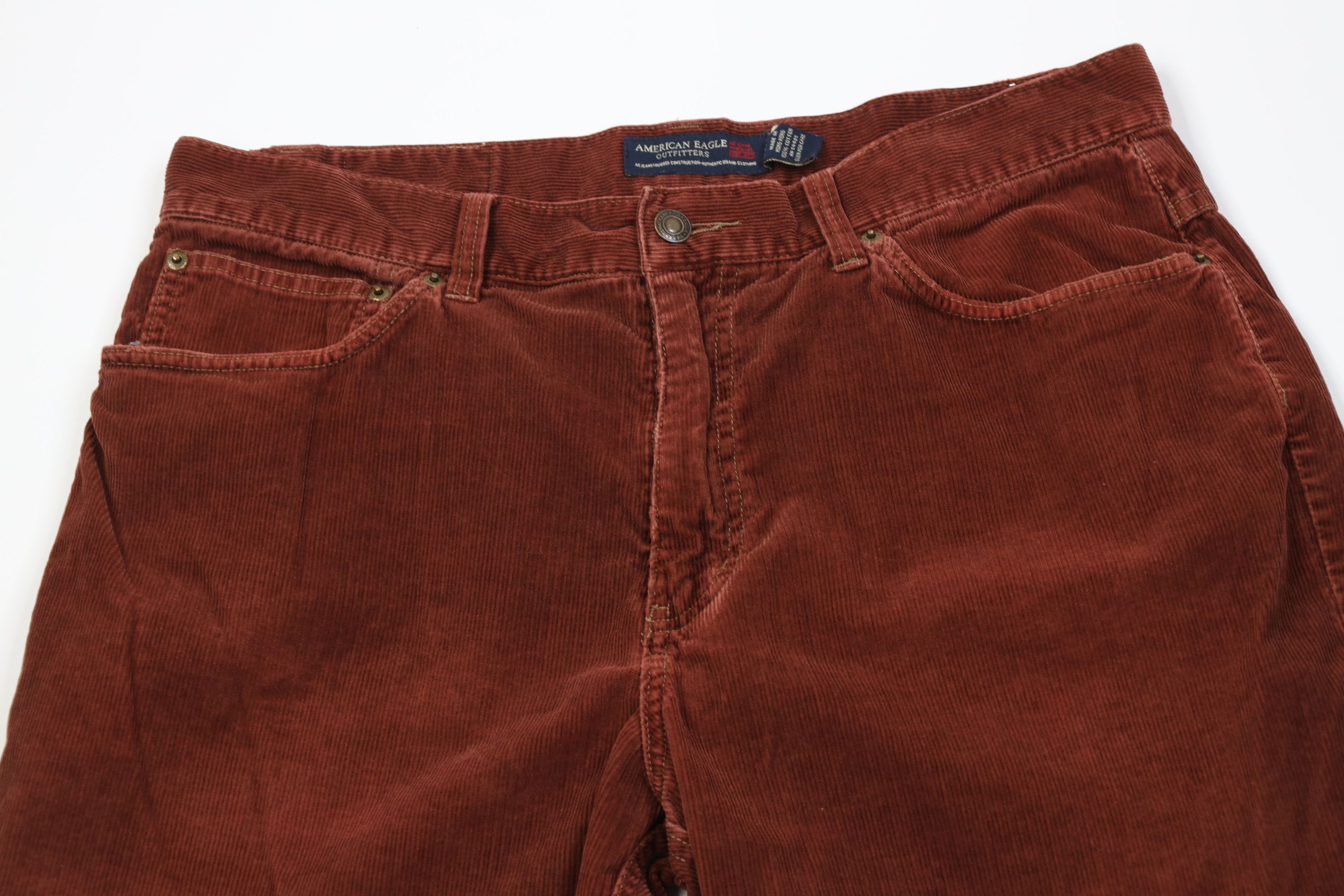 American Eagle Outfitters Vintage 90s Y2K American Eagle Corduroy Chino Pants Red Size US 34 / EU 50 - 2 Thumbnail