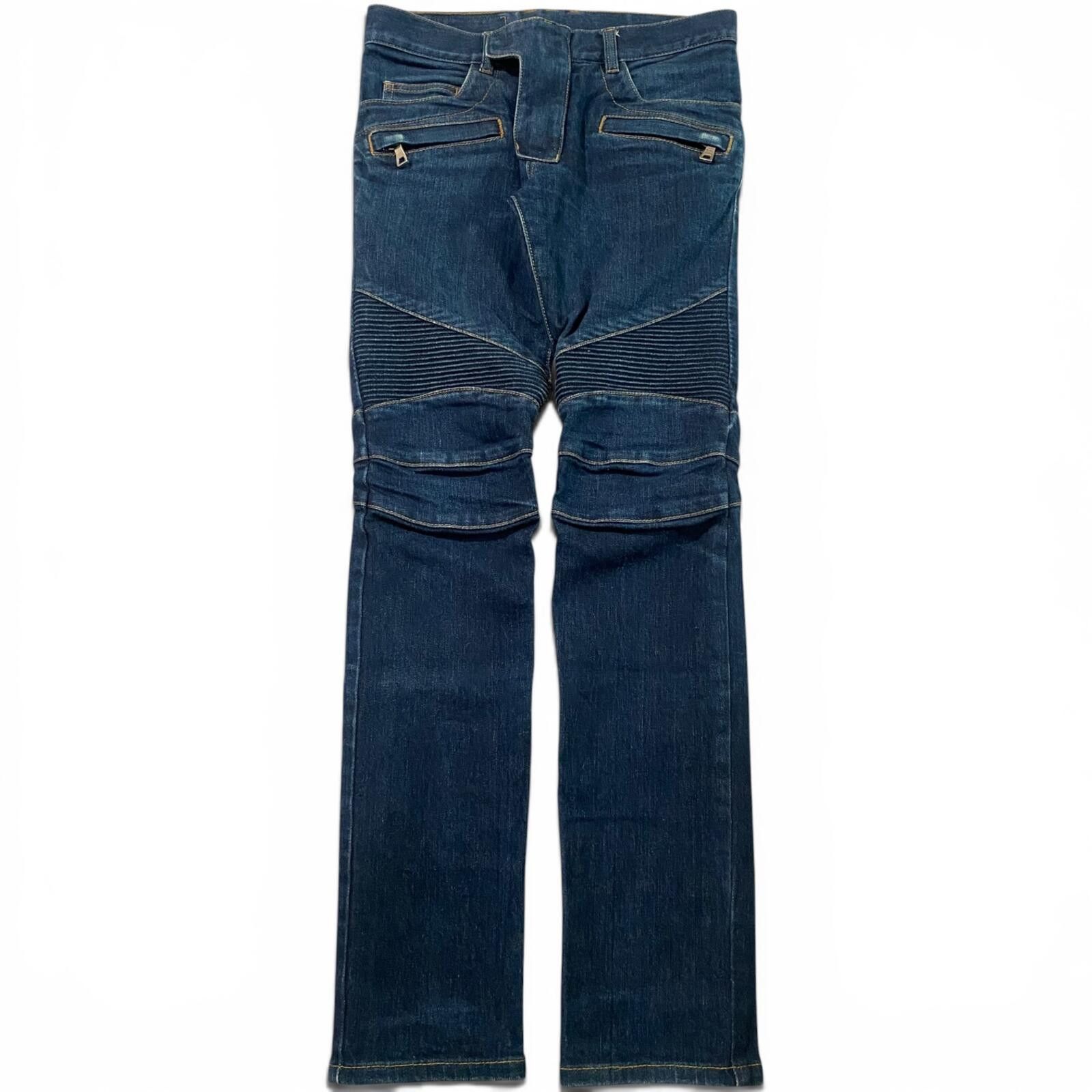 Balmain Balmain Raw Indigo Biker Denim Size US 28 / EU 44 - 1 Thumbnail