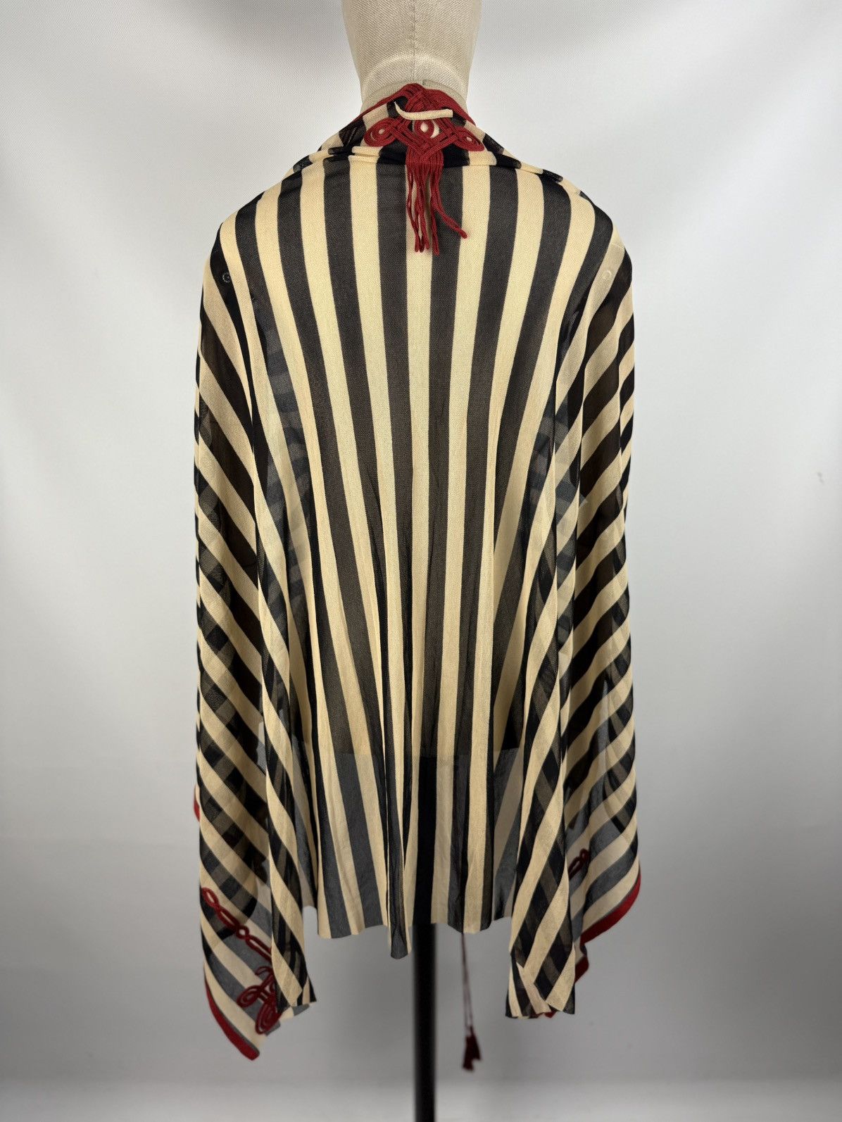Jean Paul Gaultier Jean Paul Gaultier Soleil VTG Mesh Striped Cape Tunic Blouse Size M / US 6-8 / IT 42-44 - 8 Thumbnail
