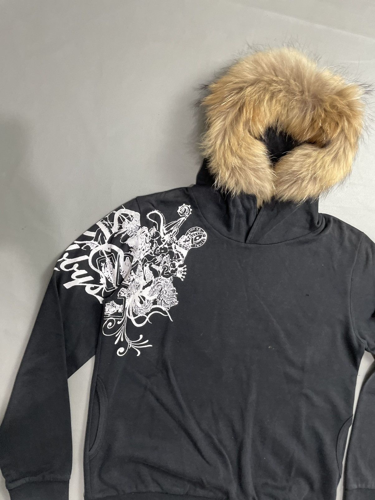 Japanese Brand y2k Poem Style Japan Faux Fur Hoodie Size US M / EU 48-50 / 2 - 2 Thumbnail