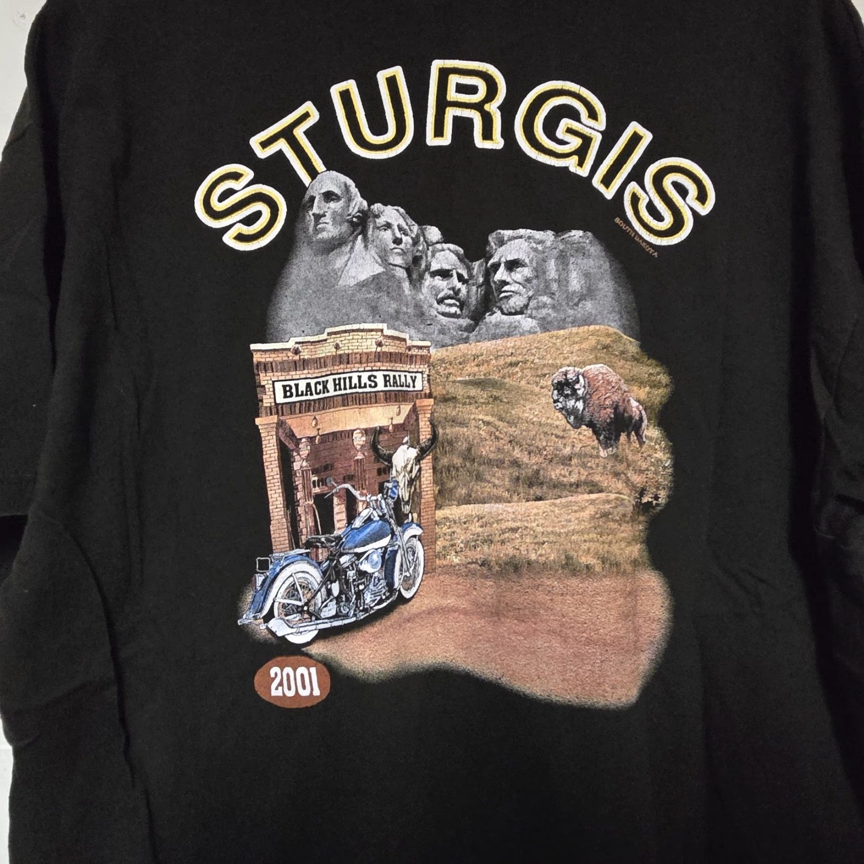 Vintage VINTAGE Sturgis T-Shirt Men's XL Black 2000-2009 Motorcycle Mount Rushmore South Dakota Size US XL / EU 56 / 4 - 5 Thumbnail