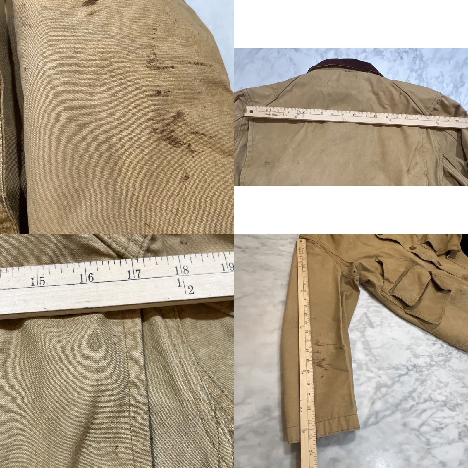 Thrasher VINTAGE JC Higgins Jacket 44 Tan Canvas Hunting Men Corduroy Collar Thrashed Size US S / EU 44-46 / 1 - 9 Thumbnail