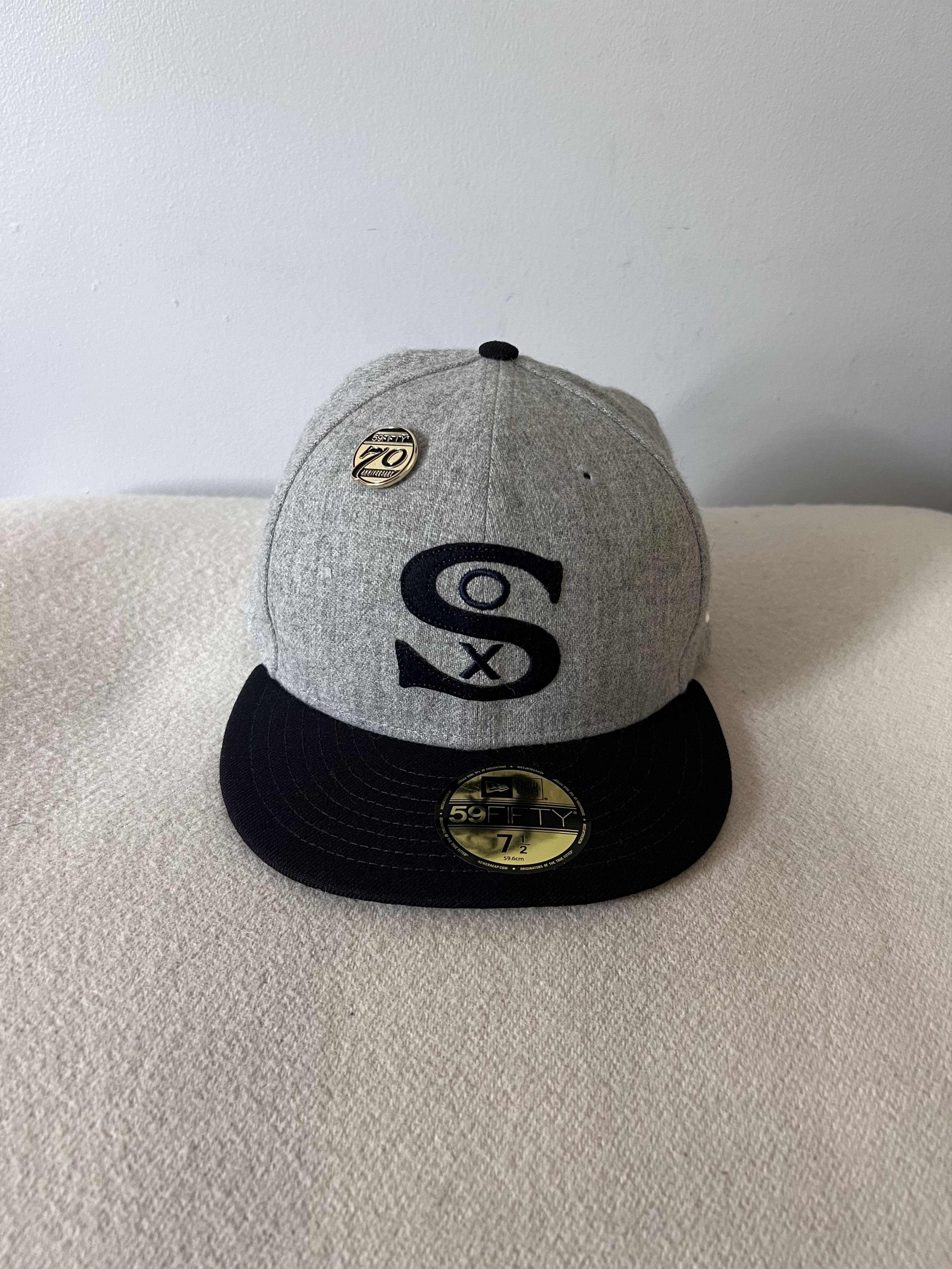 MLB 7 1/2 New Era Chicago White Sox 5950 Wool Fitted Hat in Grey Size ONE SIZE - 1 Thumbnail