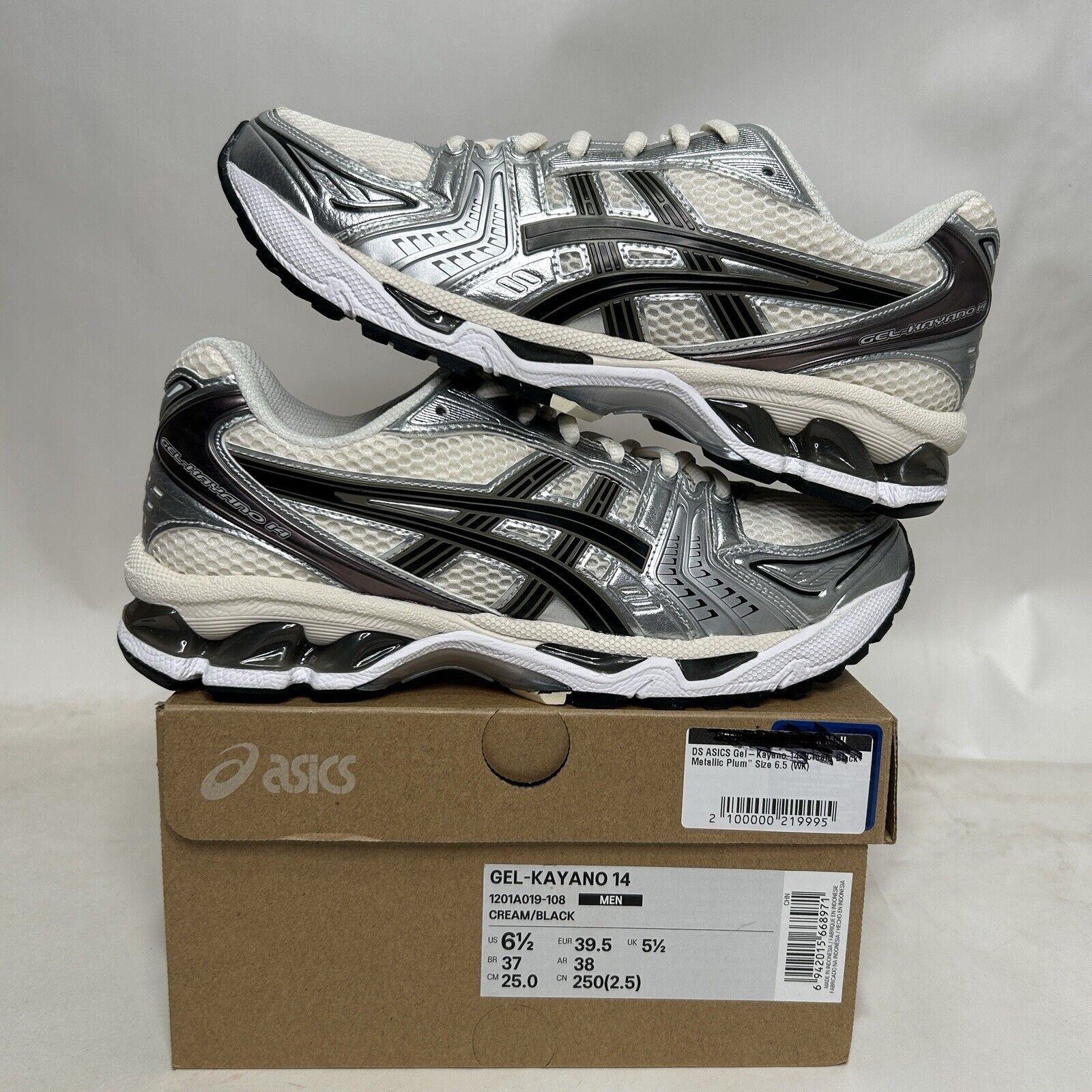 cream black gel-kayano14 asics 24.5 新品