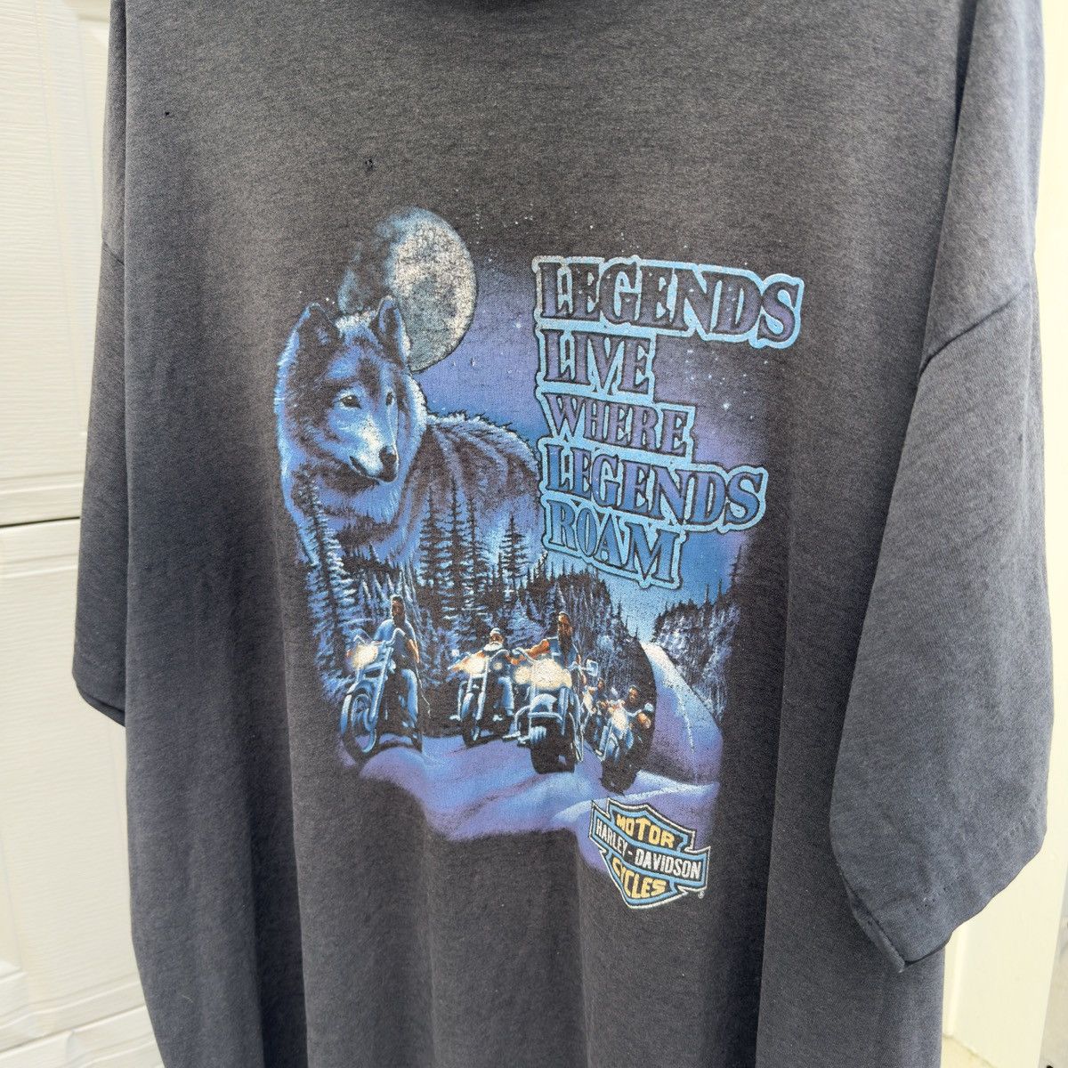 Harley Davidson 90s Harley Thrashed Faded Distressed Shirt ERD Grunge Biker Size US XXL / EU 58 / 5 - 4 Thumbnail