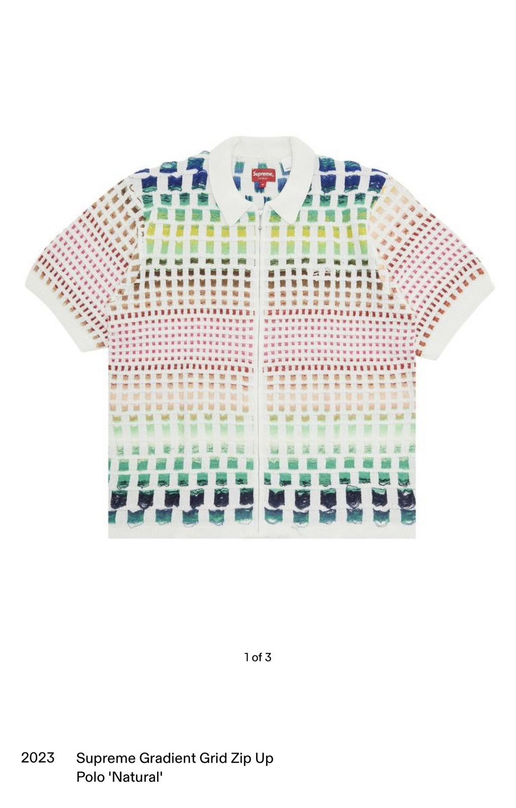 Supreme Supreme Gradient Grid Zip Up Polo | Grailed