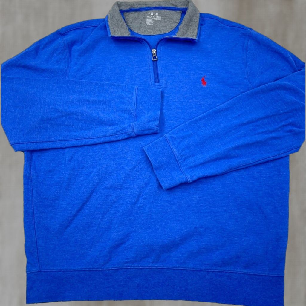 Polo Ralph Lauren Polo Ralph Lauren Sweater Men Large Blue Cotton Performance Zip Mock Neck 1/4 Zip Logo Embroidered Knit-Soft All Seasons Casual Formal Size US L / EU 52-54 / 3 - 1 Thumbnail