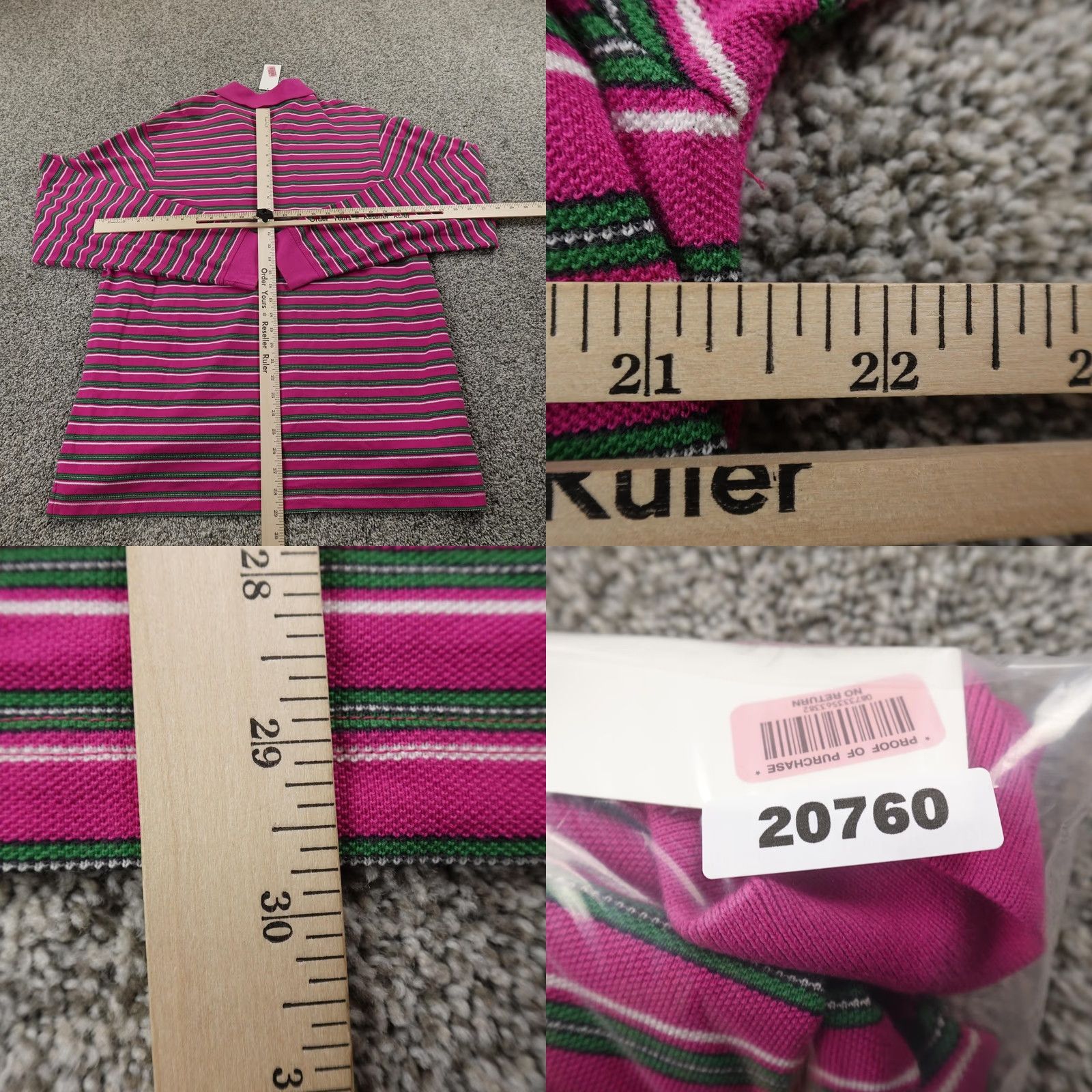 Cremieux Daniel Cremieux Polo Shirt Mens L Pink Stripe Long Sleeve Slim Fit 100% Cotton Size US L / EU 52-54 / 3 - 8 Thumbnail