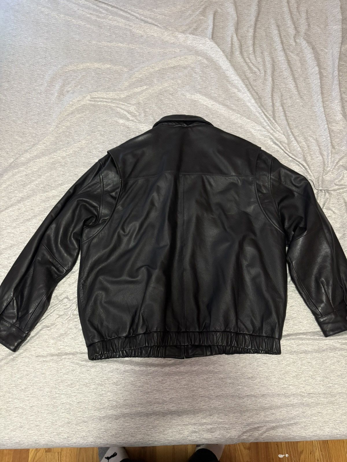 St. Johns Bay Vintage St. John's Bay men's black genuine leather bomber Size US XXL / EU 58 / 5 - 2 Thumbnail