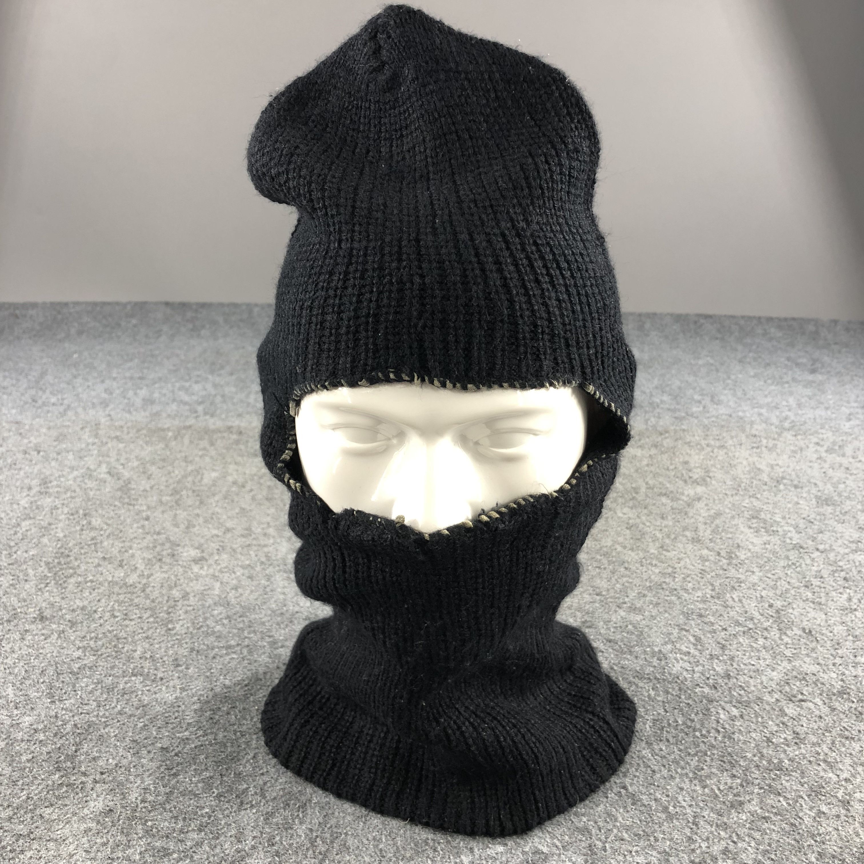 Re/Done Winter hat Retro Knit Balaclava new Colorblock Knit Hood Winter Ski Balaclava Soft Yarn Chunky  main image 4