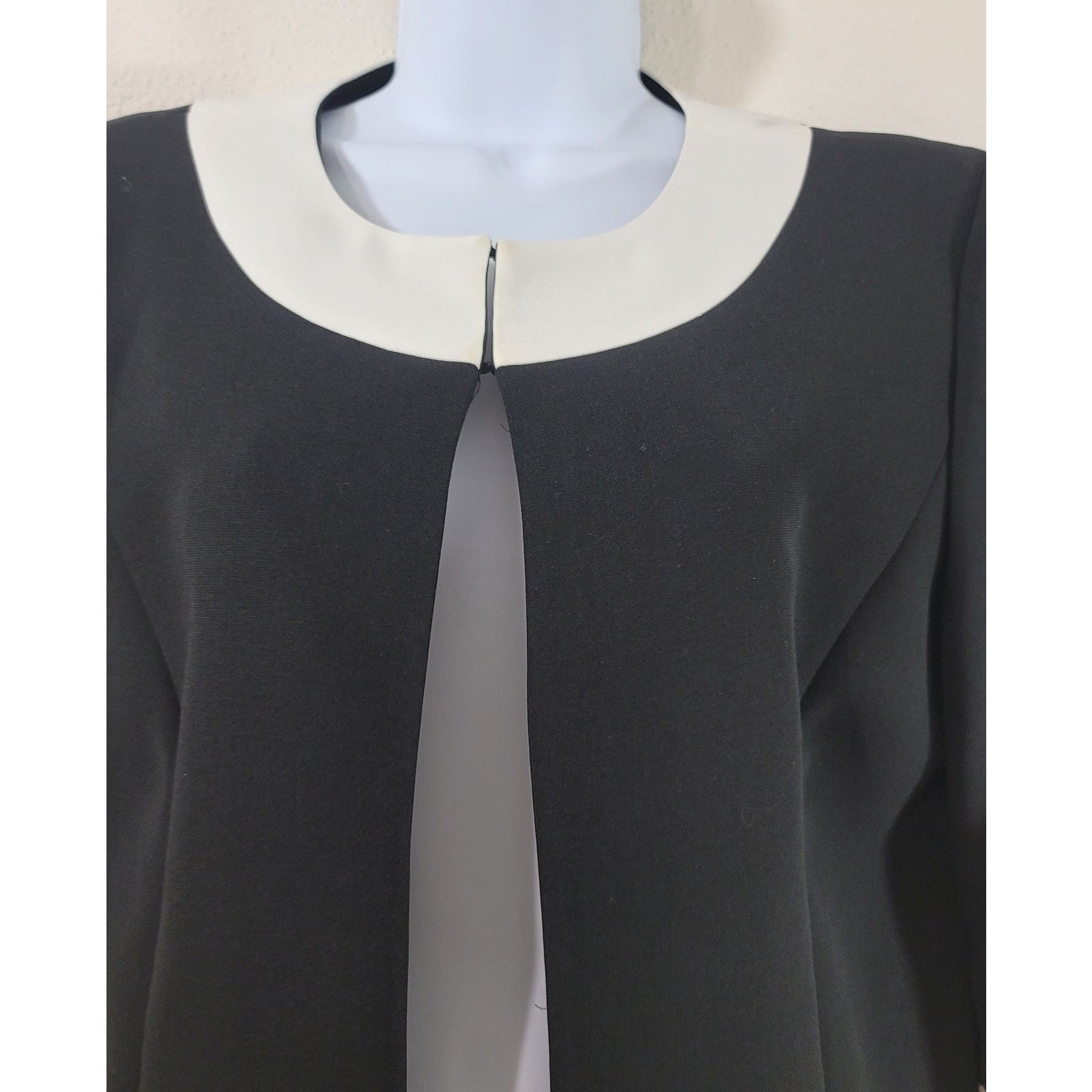 Preston & York Preston & York Black White Lined Women's Blazer 12 Size XL / US 12-14 / IT 48-50 - 2 Thumbnail