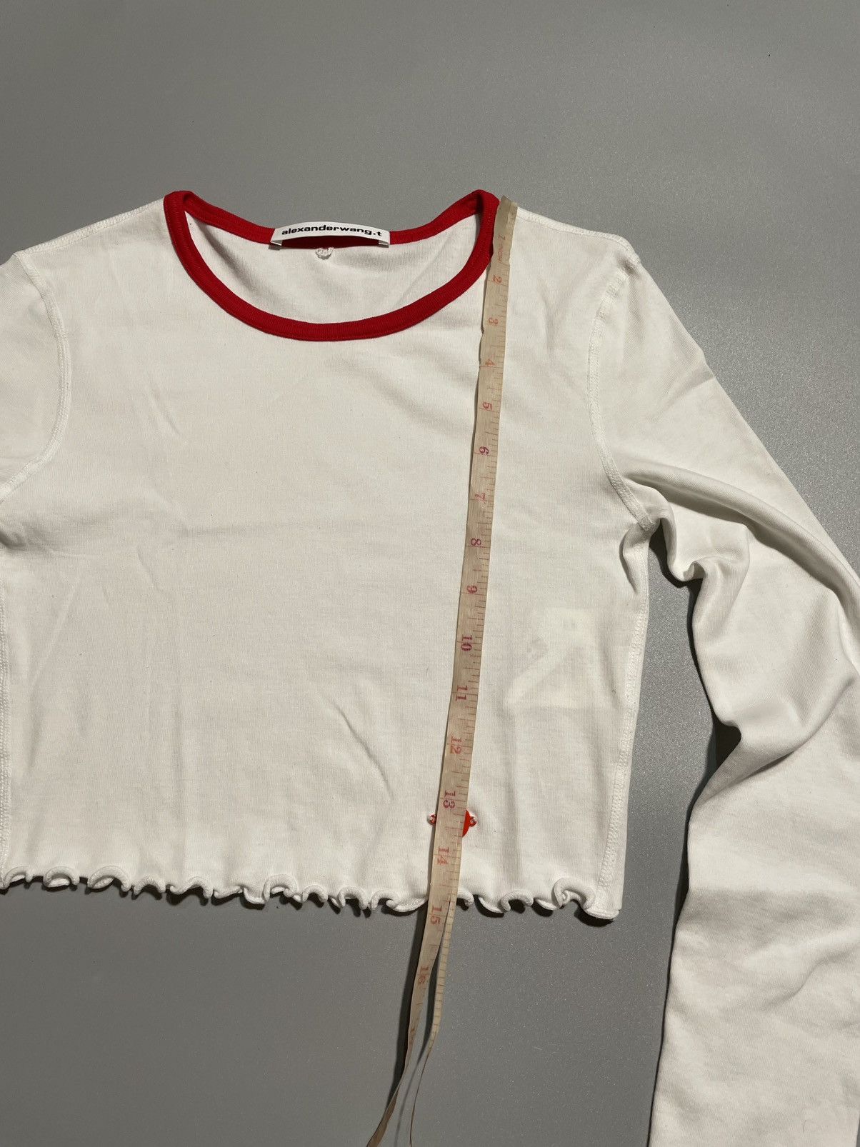 Alexander Wang Alexander Wang Lettuce Hem Crewneck in Micro Rib Jersey Size XS / US 0-2 / IT 36-38 - 9 Thumbnail