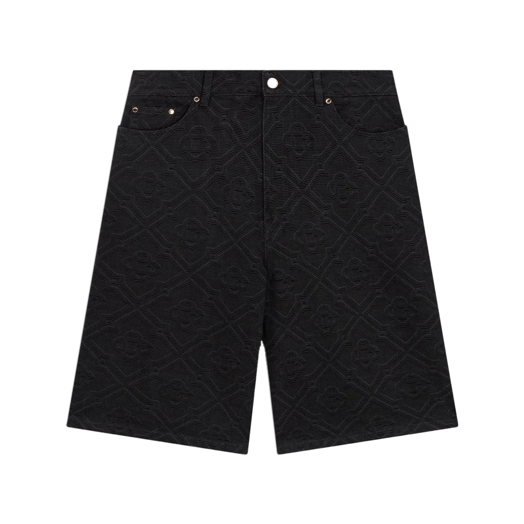 Casablanca Laser Monogram Denim Shorts Black Size US 30 / EU 46 - 1 Thumbnail
