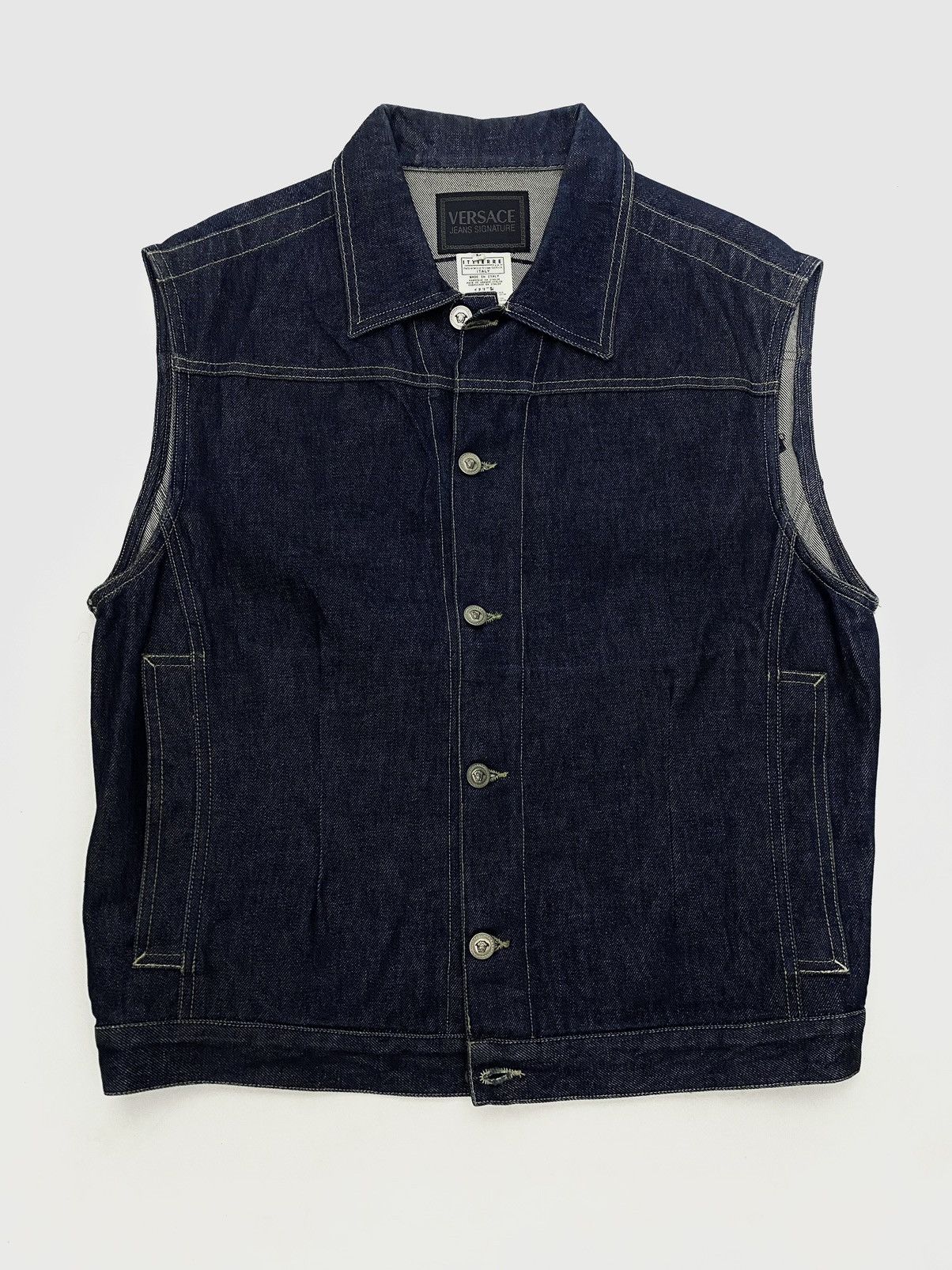 Versace × Versace Jeans Couture Versace big logo La Medusa vintage 90’s denim jacket / vest Size US L / EU 52-54 / 3 - 2 Thumbnail