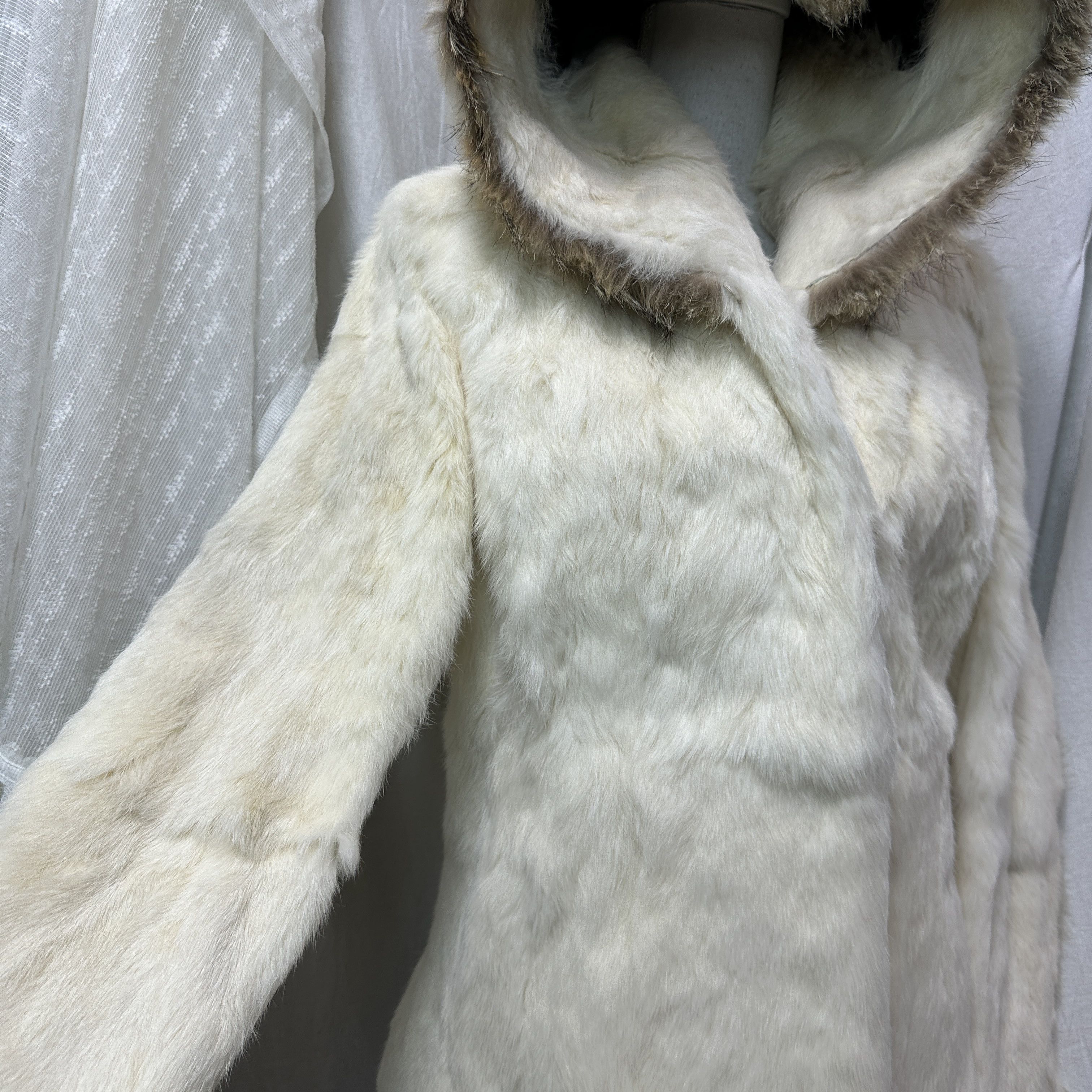 Vintage Vintage Old Money Hooded Real Rabbit Fur 90s Size S / US 4 / IT 40 - 2 Thumbnail