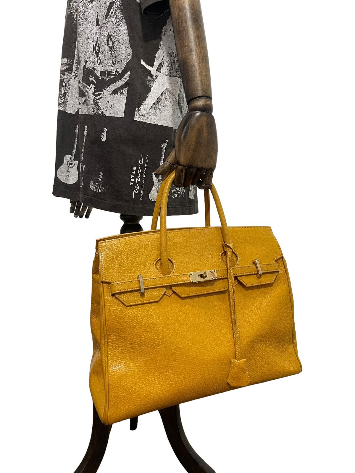 Japanese Brand Birkin Bag Leather Vintage Unknown Handmade Custom 1🟩 Size ONE SIZE - 2 Thumbnail