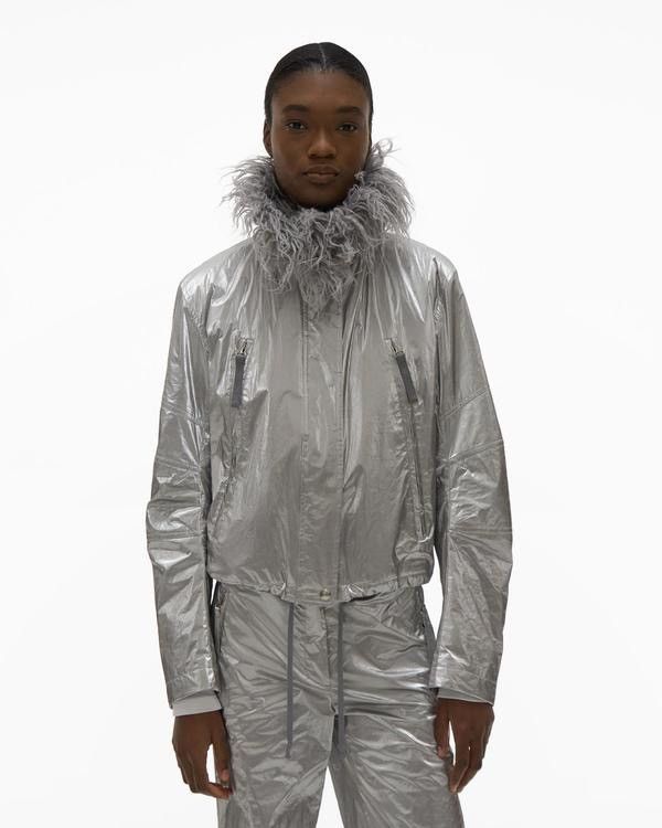 Helmut Lang Helmut Lang Biker Jacket in Silver Size L / US 10 / IT 46 - 5 Thumbnail
