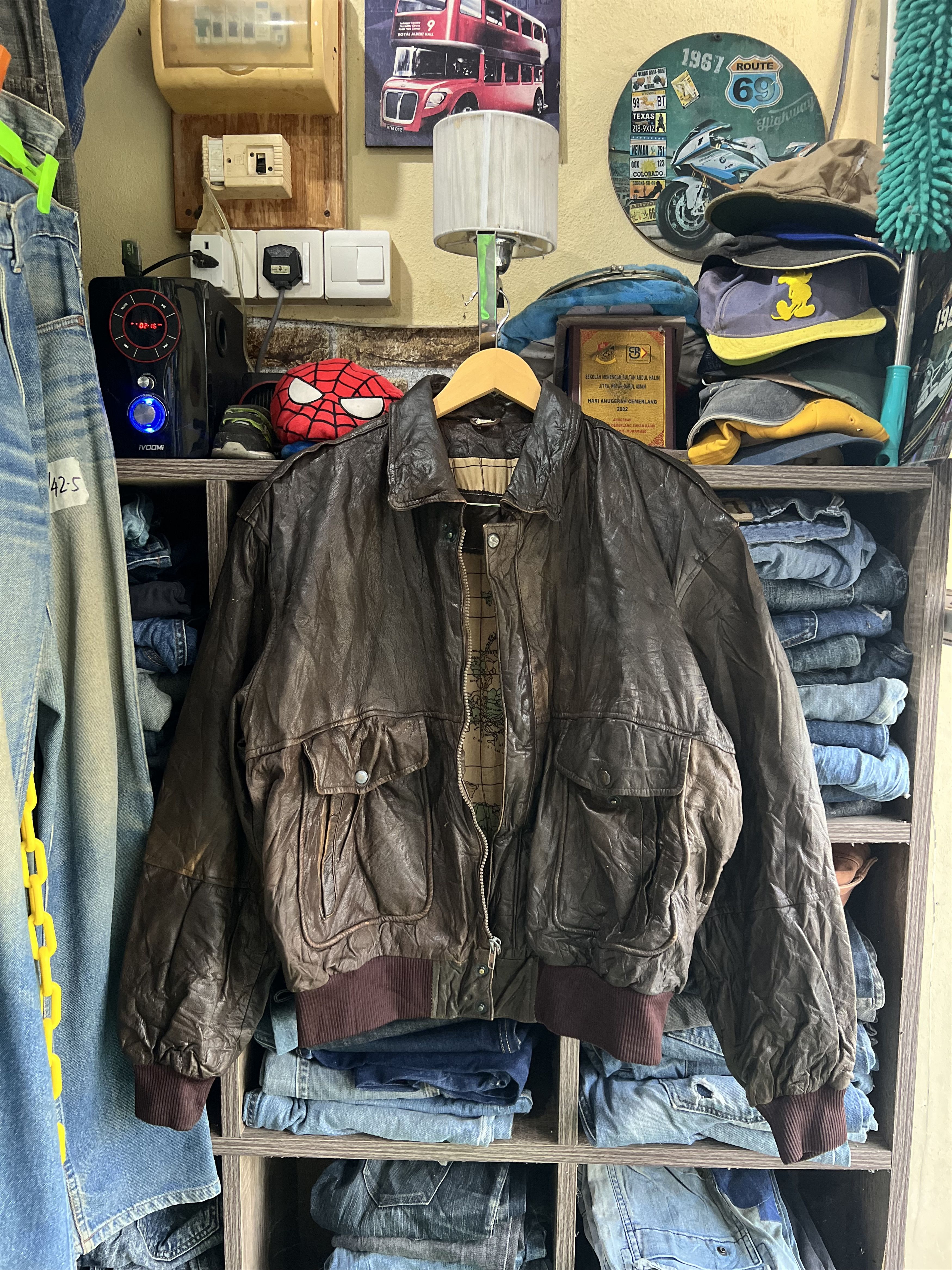 Genuine Leather 🔥Vintage Unknown Brand Real Leather Jacket Size US XL / EU 56 / 4 - 17 Thumbnail