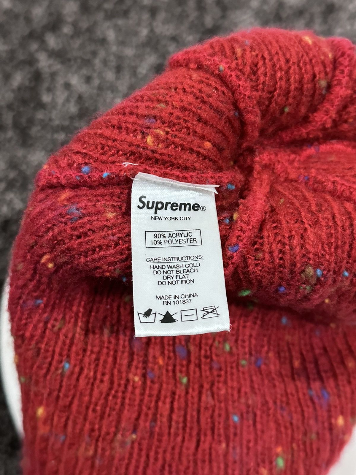 Supreme Supreme Piling Loose Gauge Logo Red Beanie Knit Hat Size ONE SIZE - 6 Thumbnail