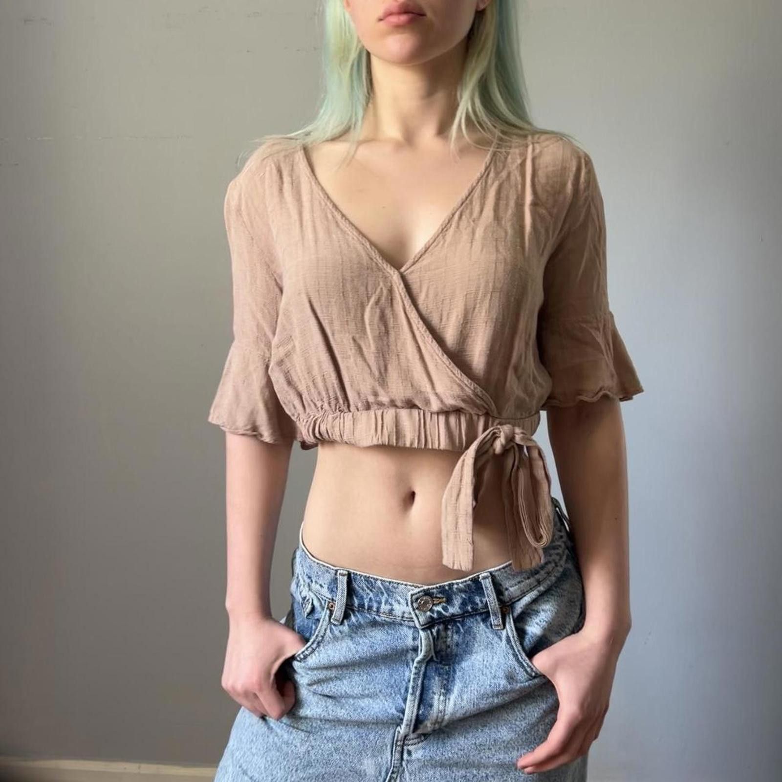 Other tan boho wrap waist crop top Size S / US 4 / IT 40 - 1 Thumbnail