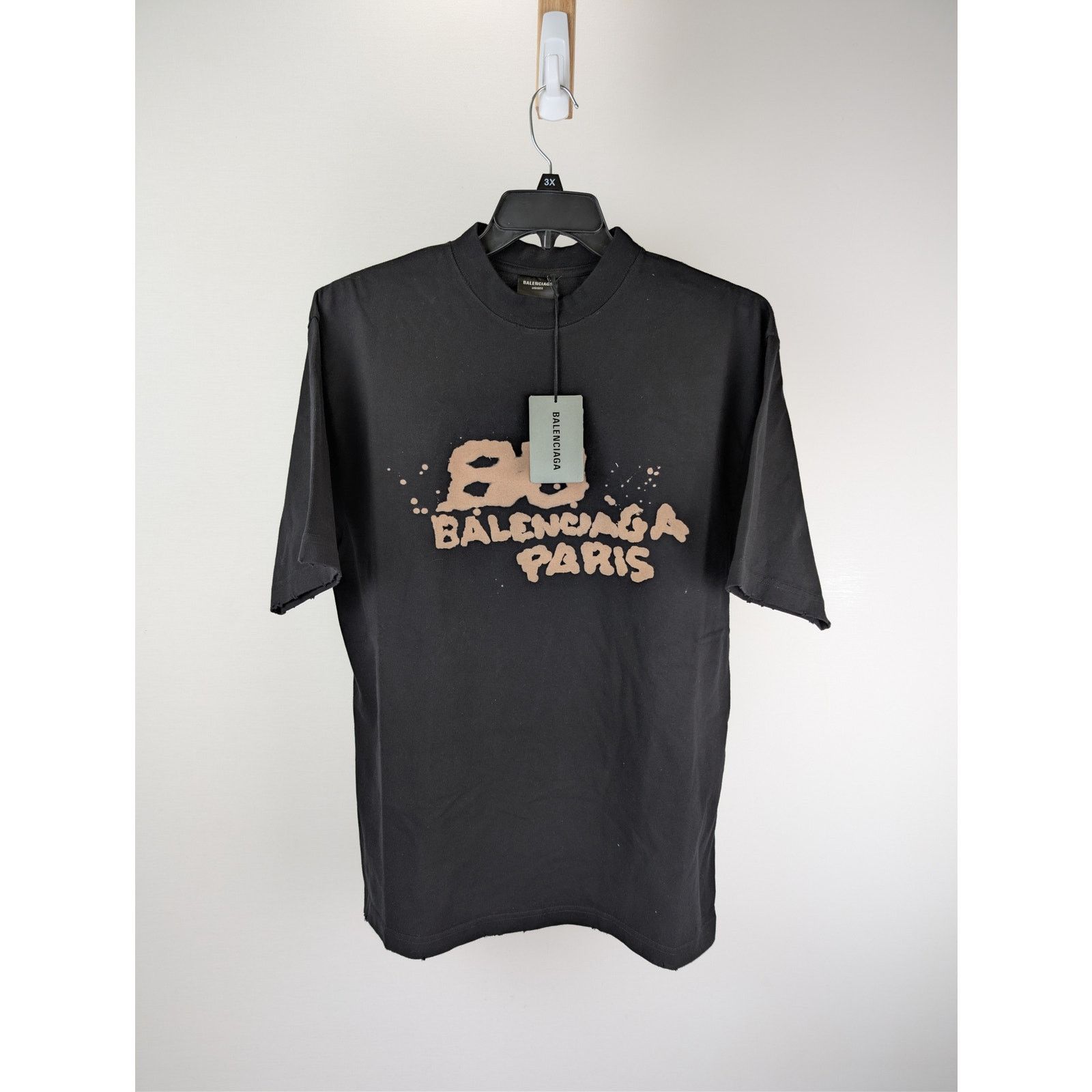 Balenciaga o1rshd1 Hand Drawn BB Icon Vintage Jersey Medium Fit T-Shirt Size US XS / EU 42 / 0 - 1 Thumbnail