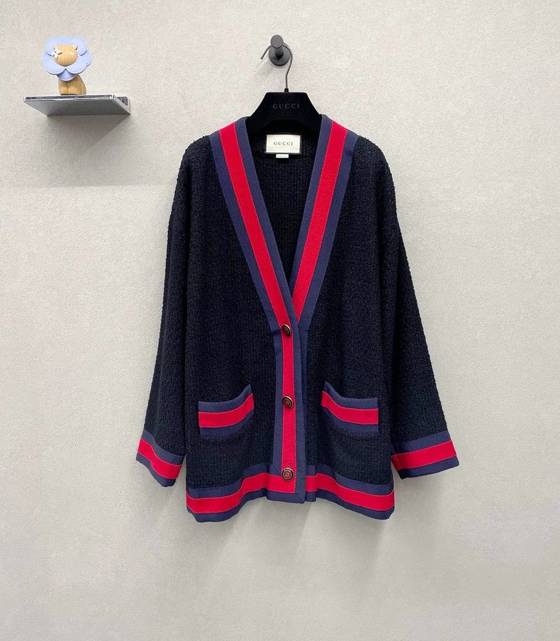Gucci Gucci Size 36 Black striped cardigan jacket size 36 2502-N Size US XS / EU 42 / 0 - 1 Thumbnail