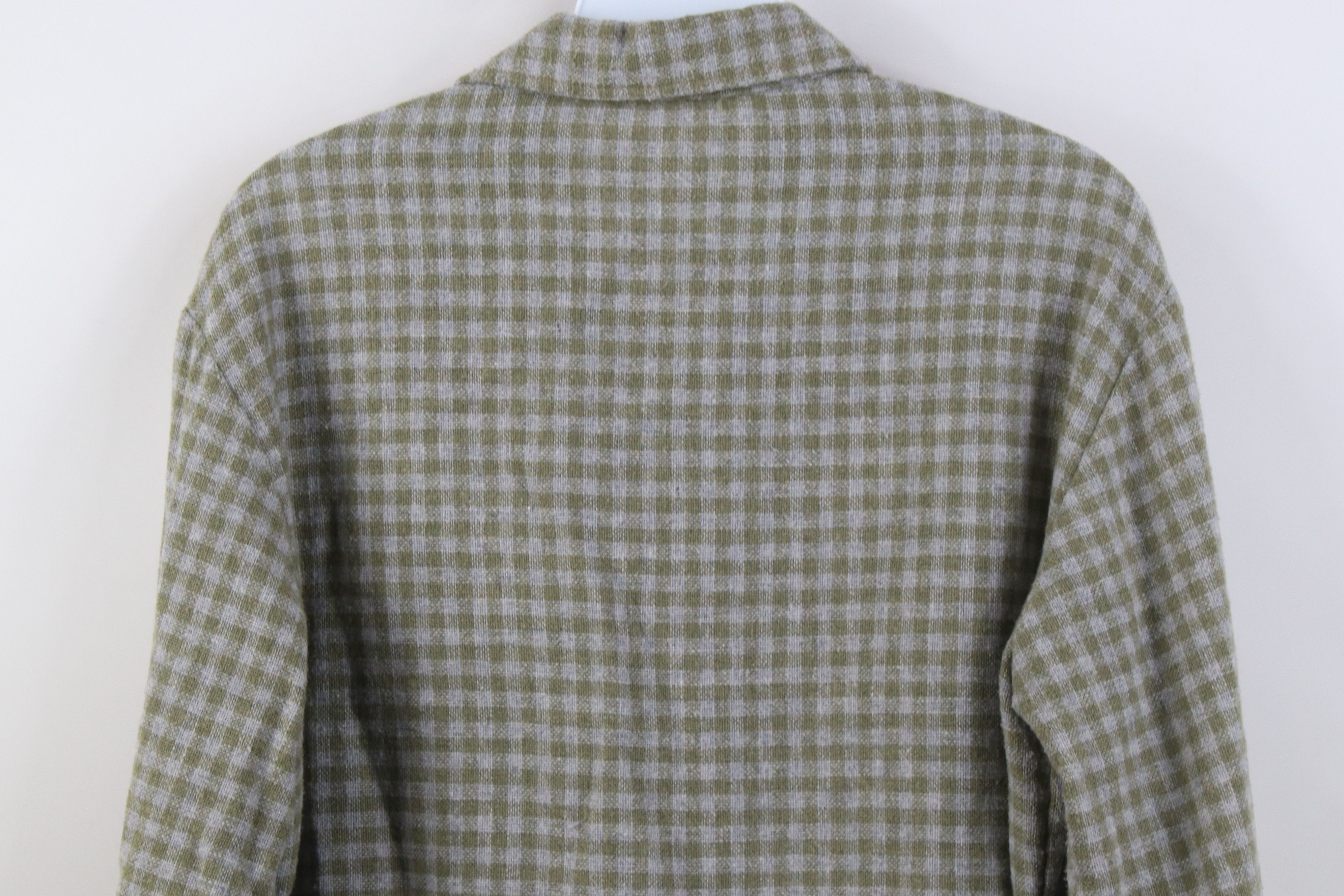 Vintage Vintage 70s Streetwear Knit Collared Button Shirt Plaid Size US S / EU 44-46 / 1 - 11 Thumbnail