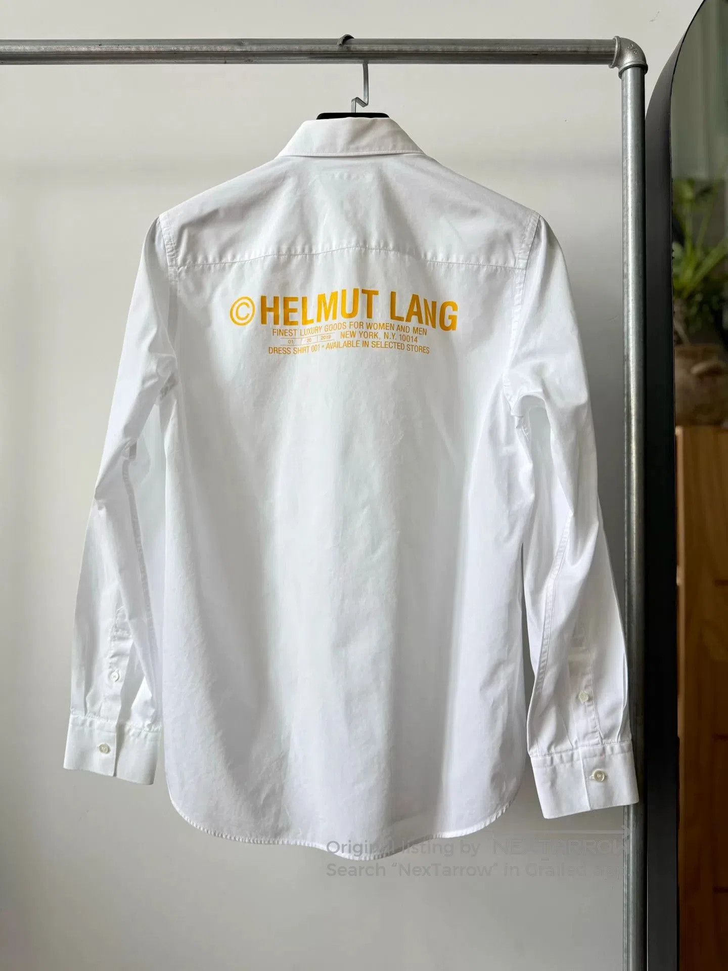 Helmut Lang Yellow Logo Shirt.