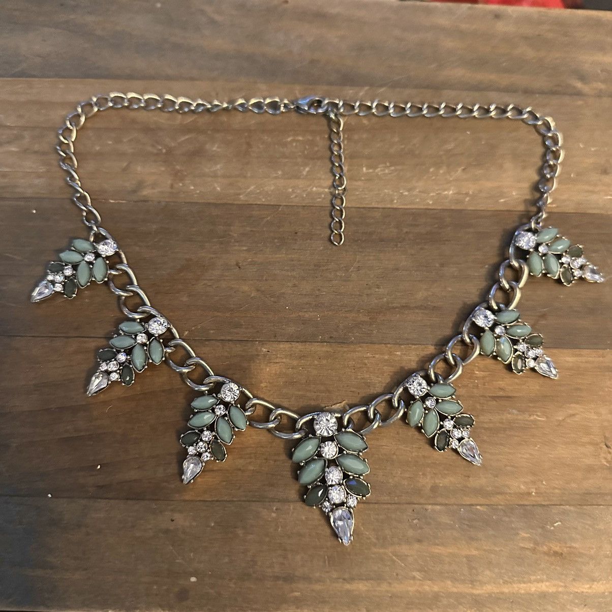 Other Rhinestone leaf pendant statement necklace Size ONE SIZE - 2 Thumbnail