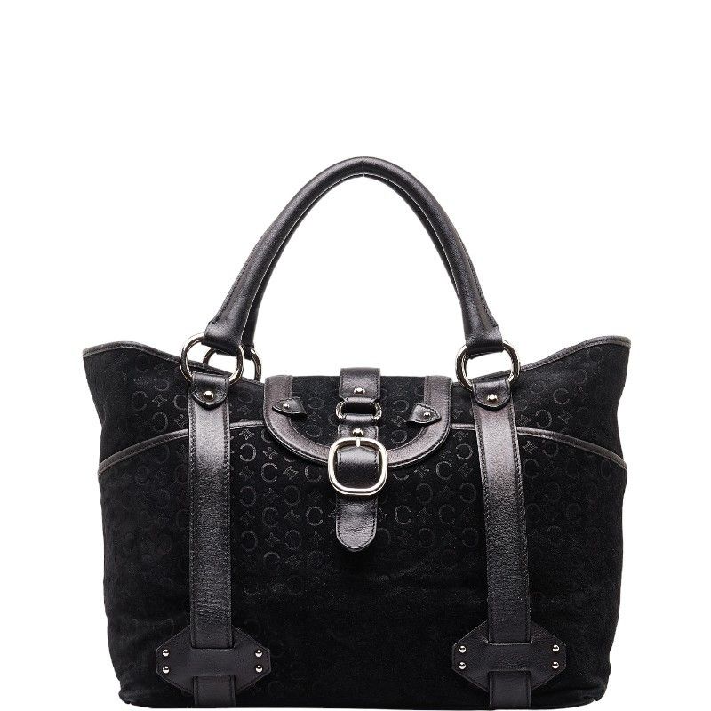 image of Celine C Macadam Canvas Handbag in Black, Women's