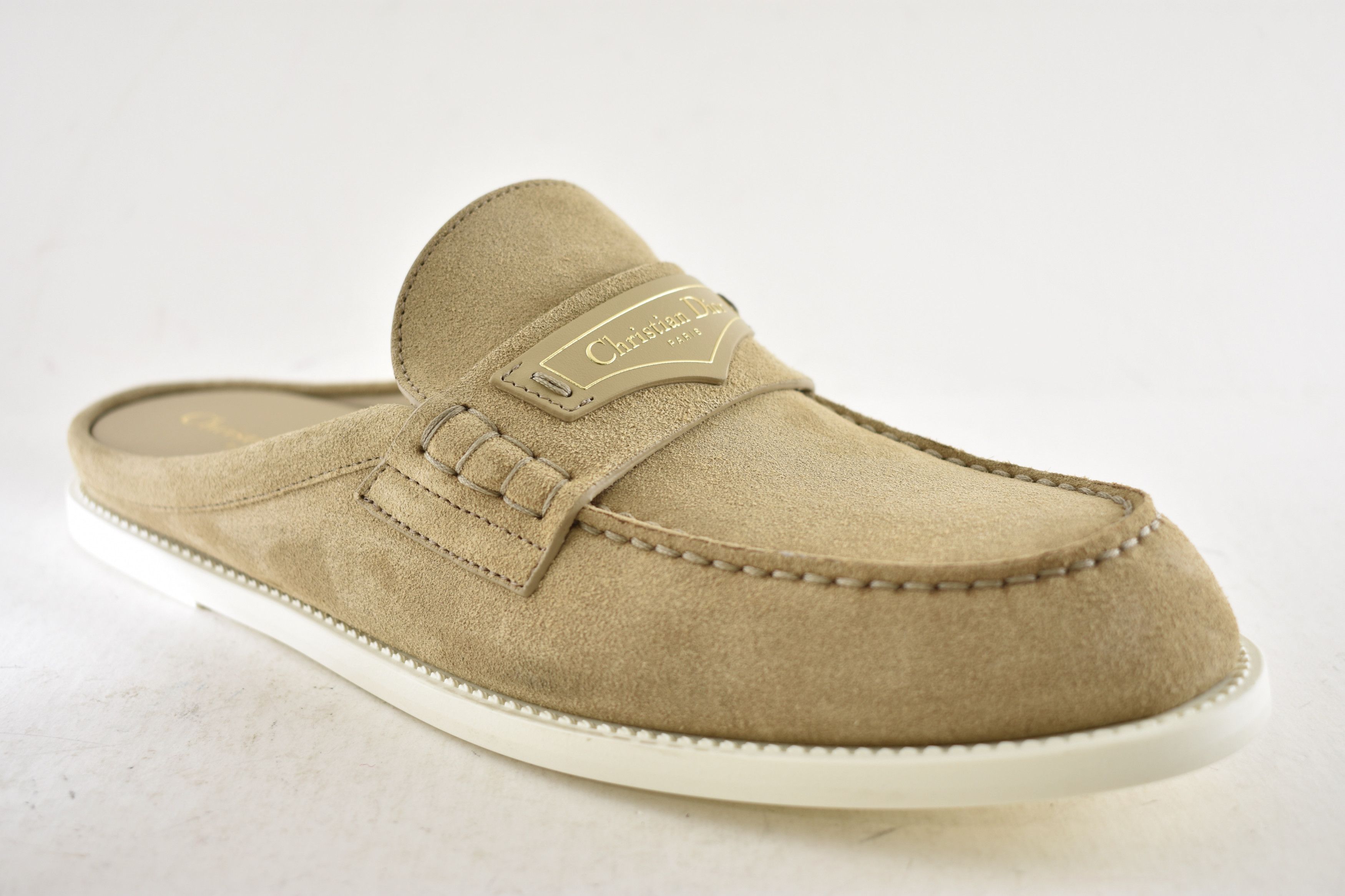Dior Dior Boy Mule Corde Beige Suede Backless Logo Loafer Flat 42 Size US 12 / IT 42 - 4 Thumbnail