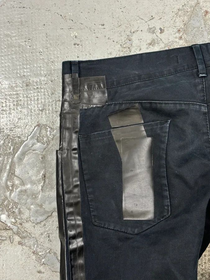 Dolce & Gabbana 2010s Dolce & Gabbana Black Glossy Leather Trim Slim Jeans Size US 32 / EU 48 - 8 Thumbnail