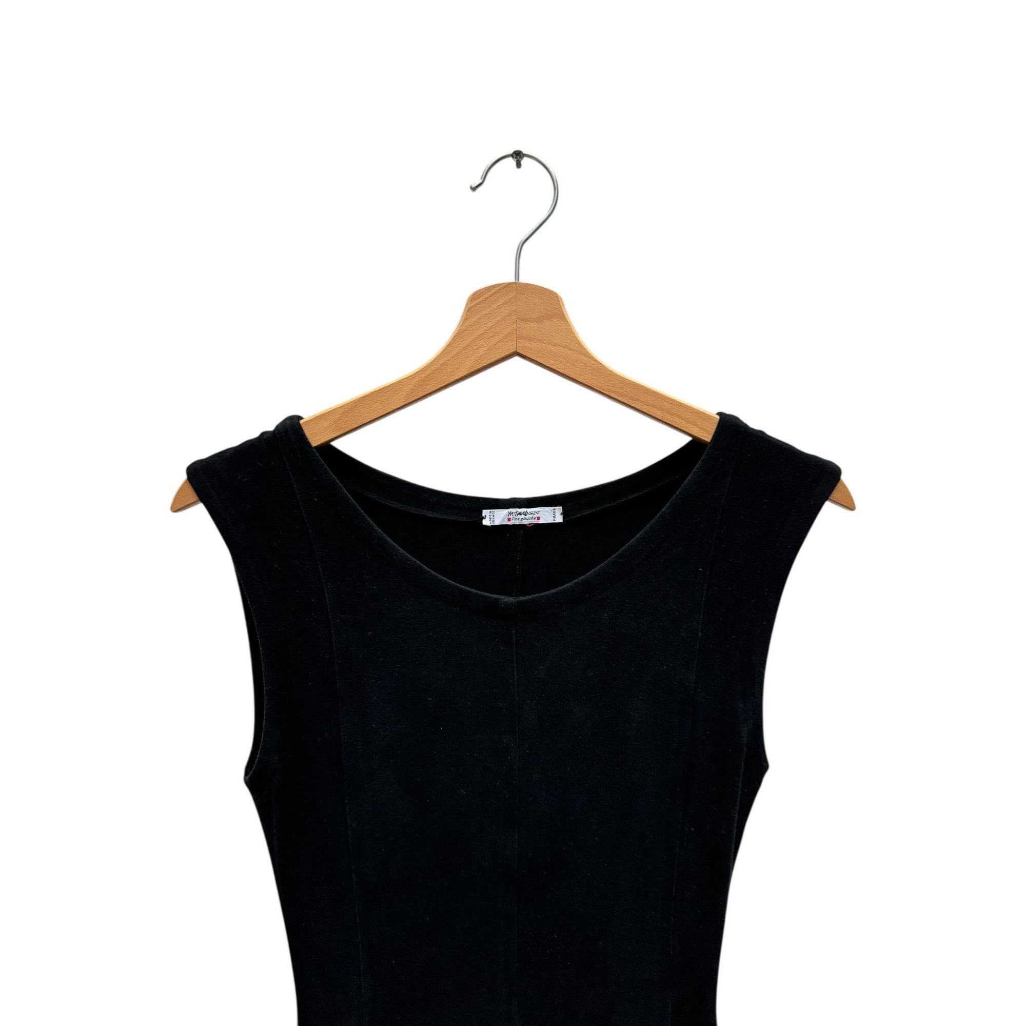 Yves Saint Laurent 1980s Vintage Black Cotton Mini Dress Size S / US 4 / IT 40 - 3 Thumbnail
