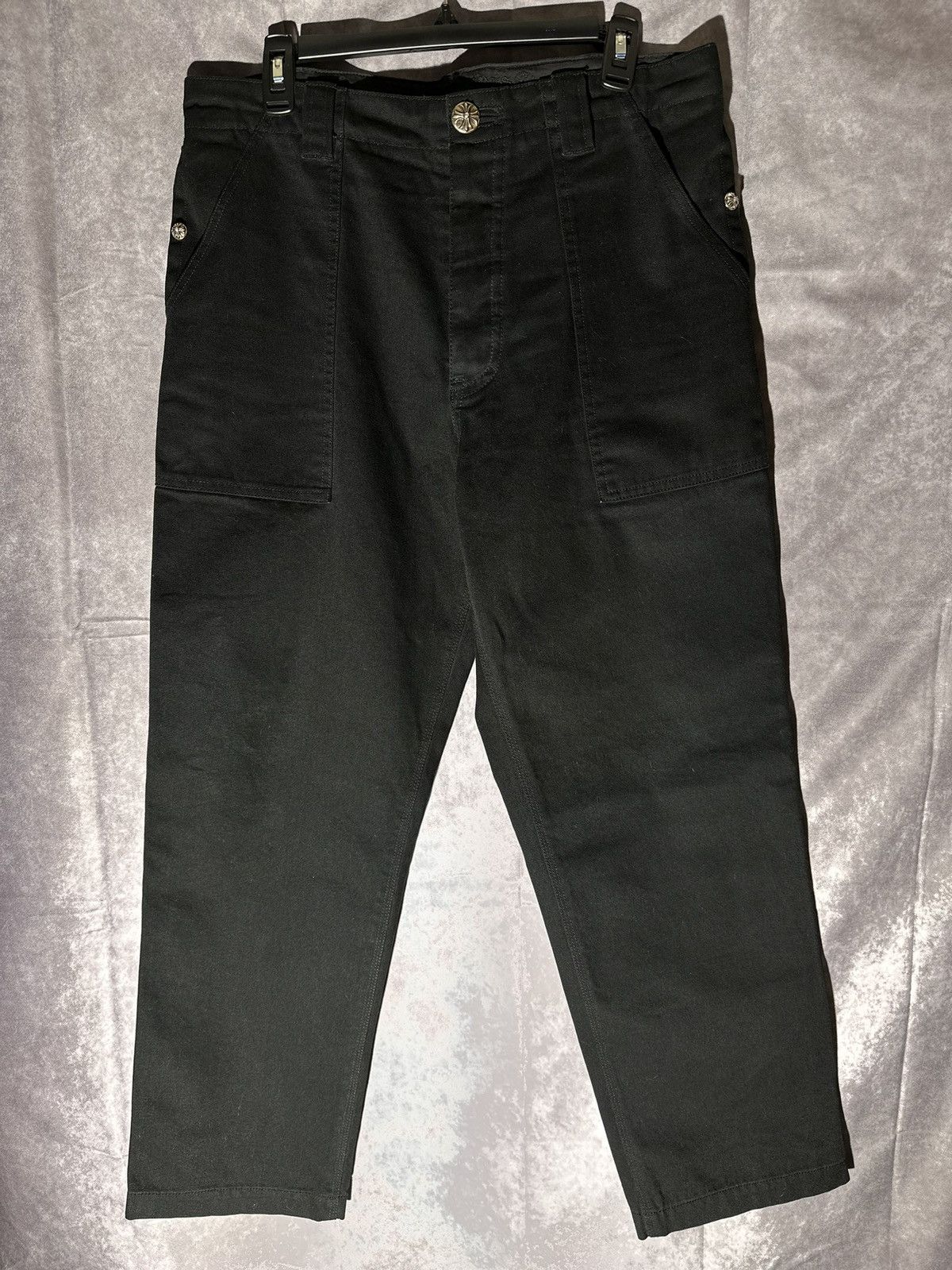 image of Chrome Hearts Double Pocket Carpenter Pants in Black, Men's (Size 33)