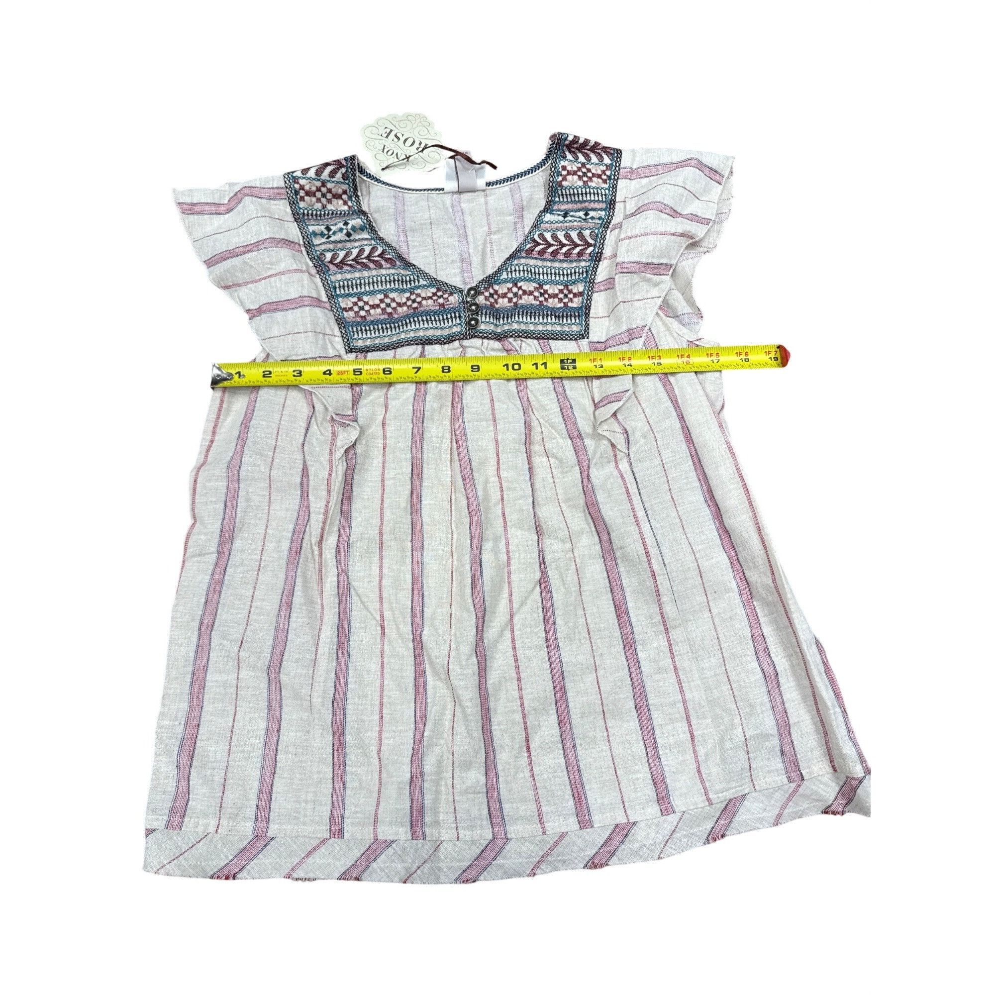 Other Knox Rose S Embroidered Striped Cotton Linen Blend Sleeveles Size S / US 4 / IT 40 - 6 Thumbnail