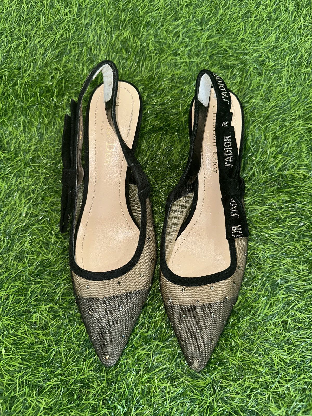 Christian Dior Monsieur Christian Dior Mesh & Suede J'Adior Slingback Pumps Size 37 Size US 7 / IT 37 - 3 Thumbnail