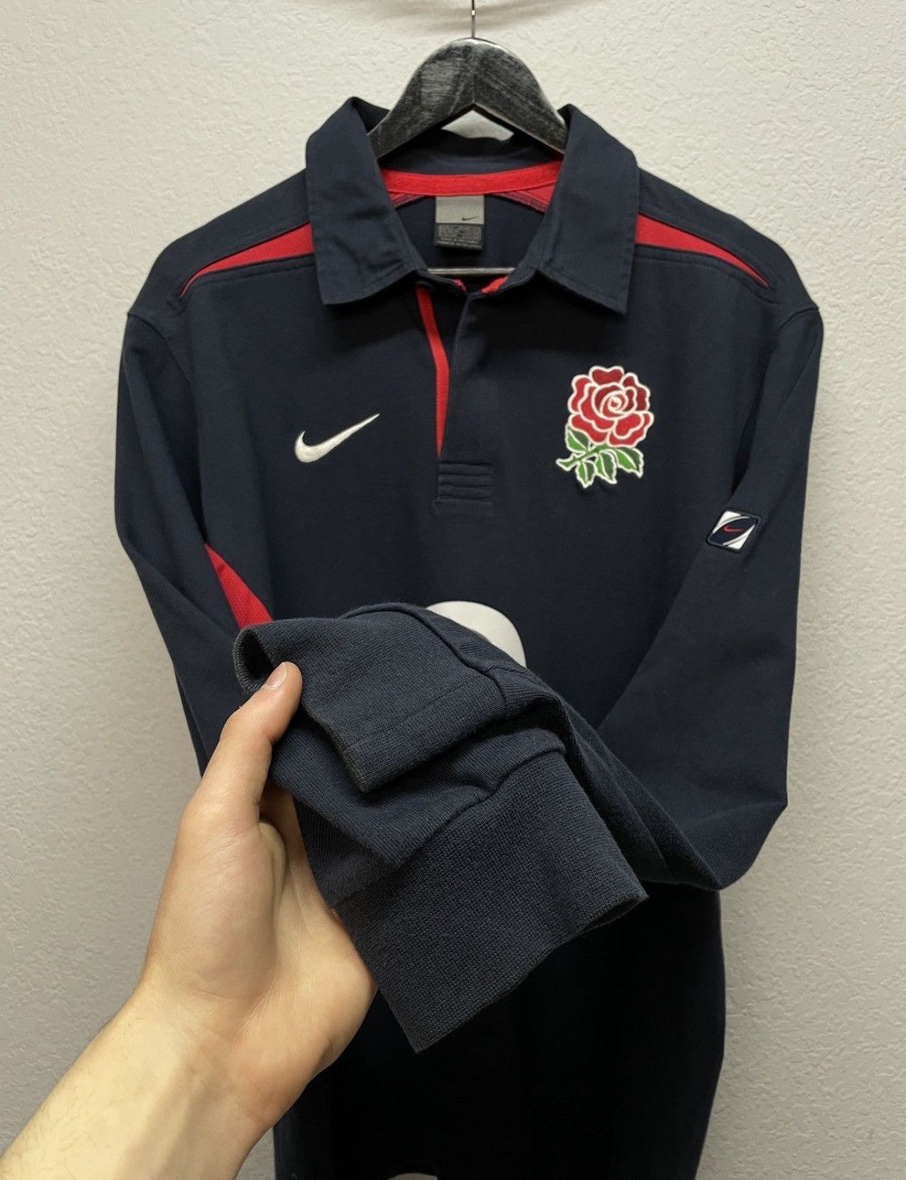 Vintage Vintage Y2K Nike England World Cup 2003 Rugby Polo Longsleve Size US L / EU 52-54 / 3 - 1 Thumbnail