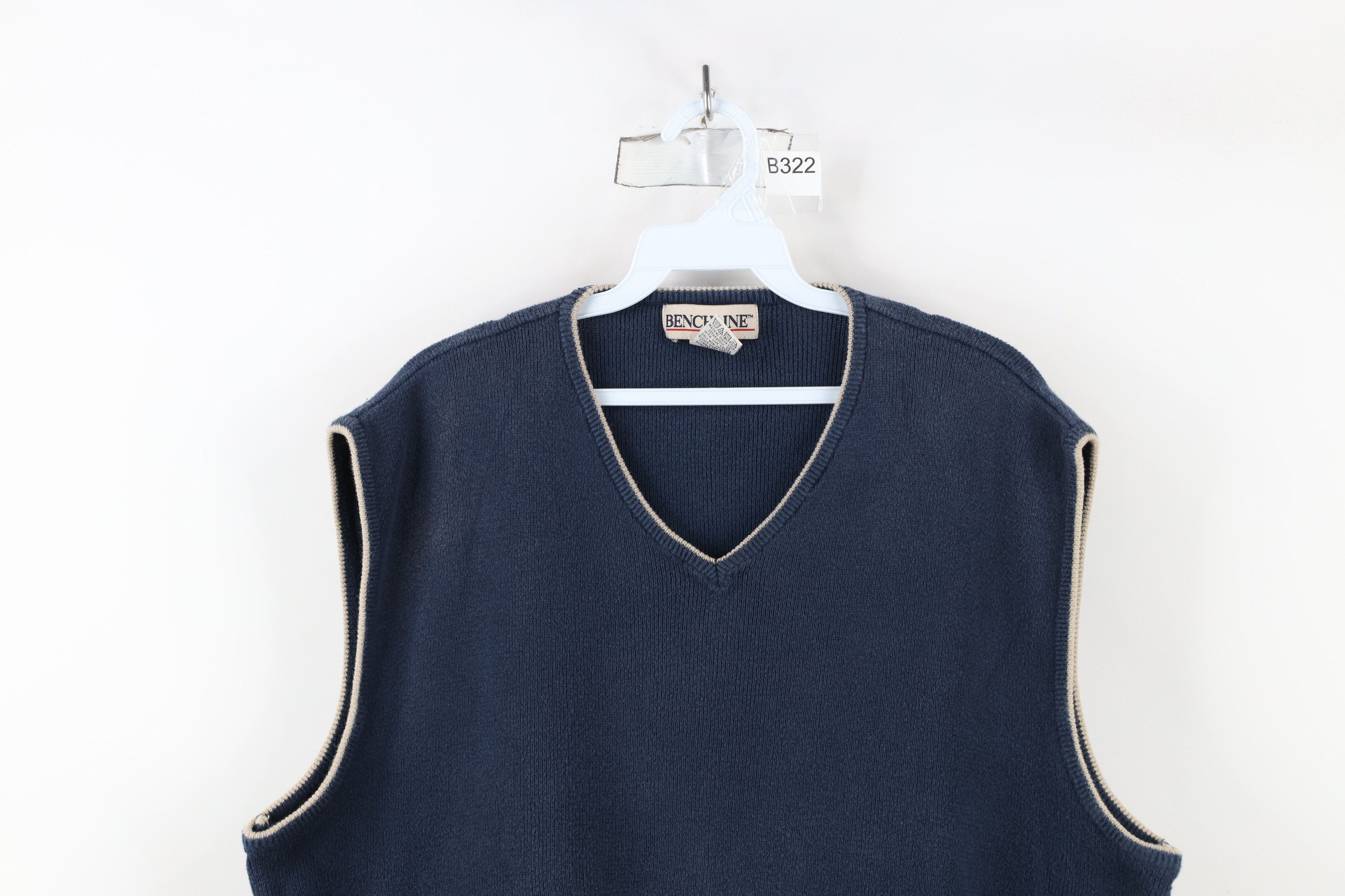 Vintage Vintage 90s Streetwear Cotton Ribbed Knit Sweater Vest Blue Size US XL / EU 56 / 4 - 2 Thumbnail