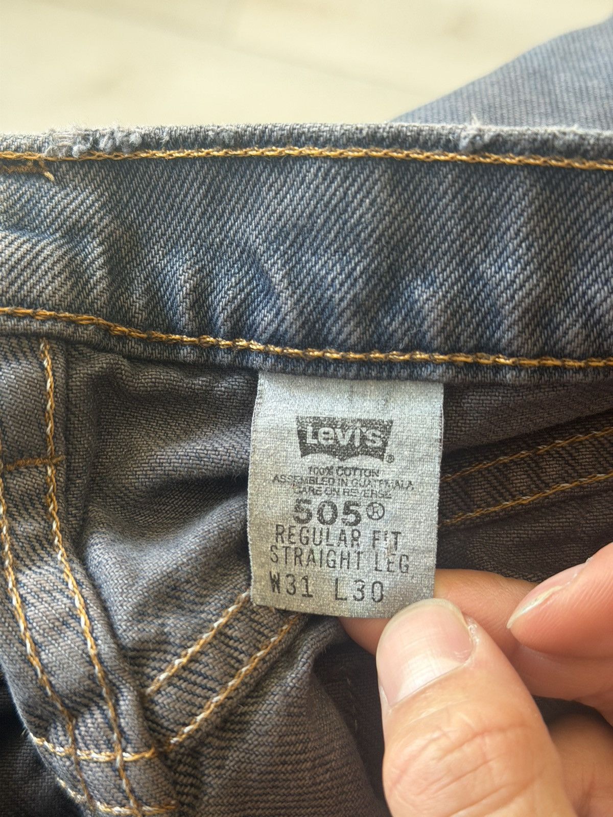 Levi's 1997 Overdyed Orange Tab 505 Denim Jeans Size US 29 - 7 Thumbnail