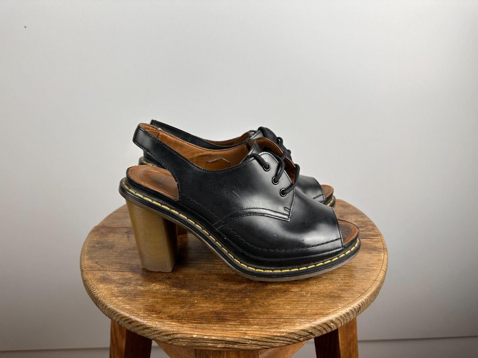 Dr. Martens Dr Martens Tara Heels Black Open Toe Lace Chunky Size US6 Size US 6 / IT 36 - 4 Thumbnail