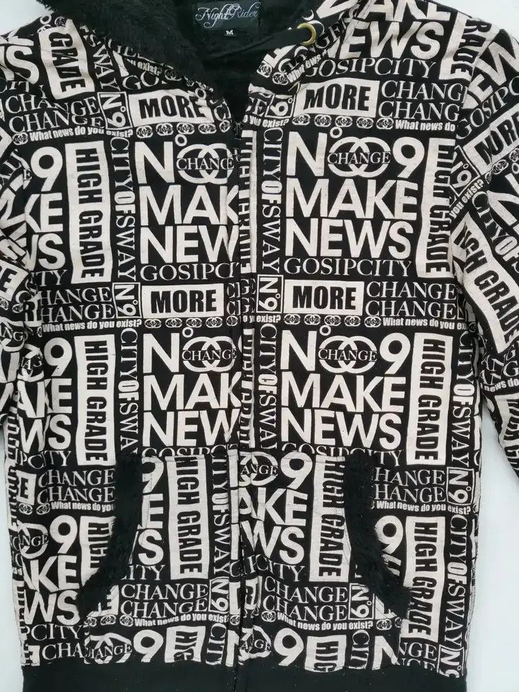 Japanese Brand Night Rider: Change No Make News Full Print Sweatshirt Size US M / EU 48-50 / 2 - 5 Thumbnail
